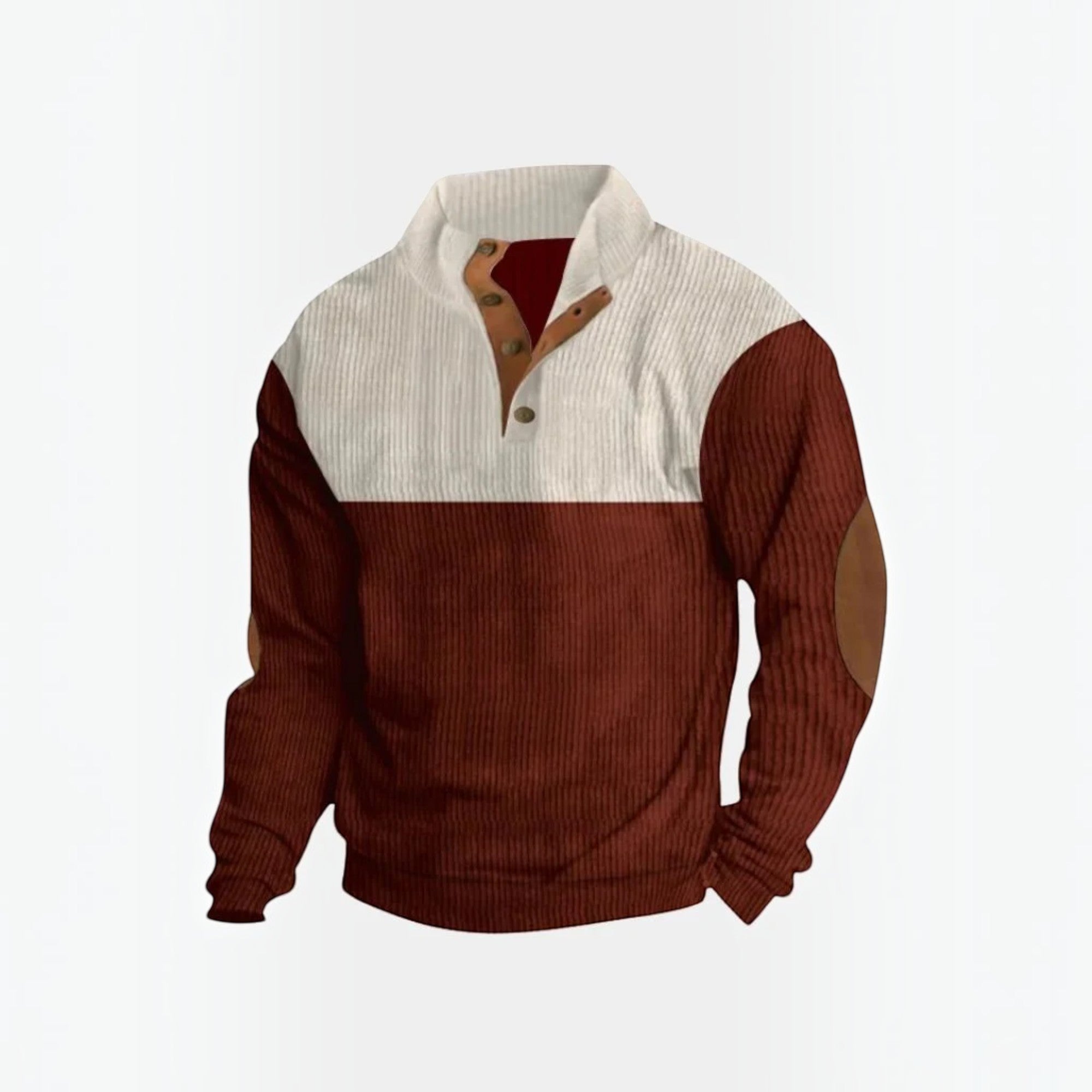 Ellmont London | Men's Corduroy Knit Sweater Cardigan Long Sleeve Pullover
