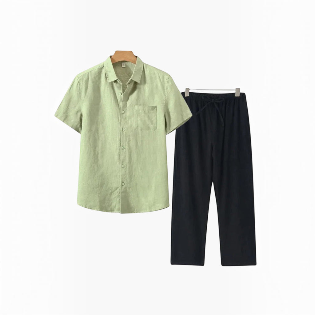 Ellmont London | Men's Linen Matching Shirt and Shorts Set