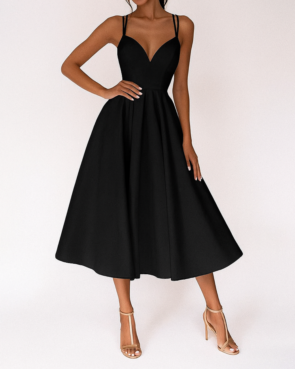 Nora | Women's Wedding Guest Strappy Midi Dress