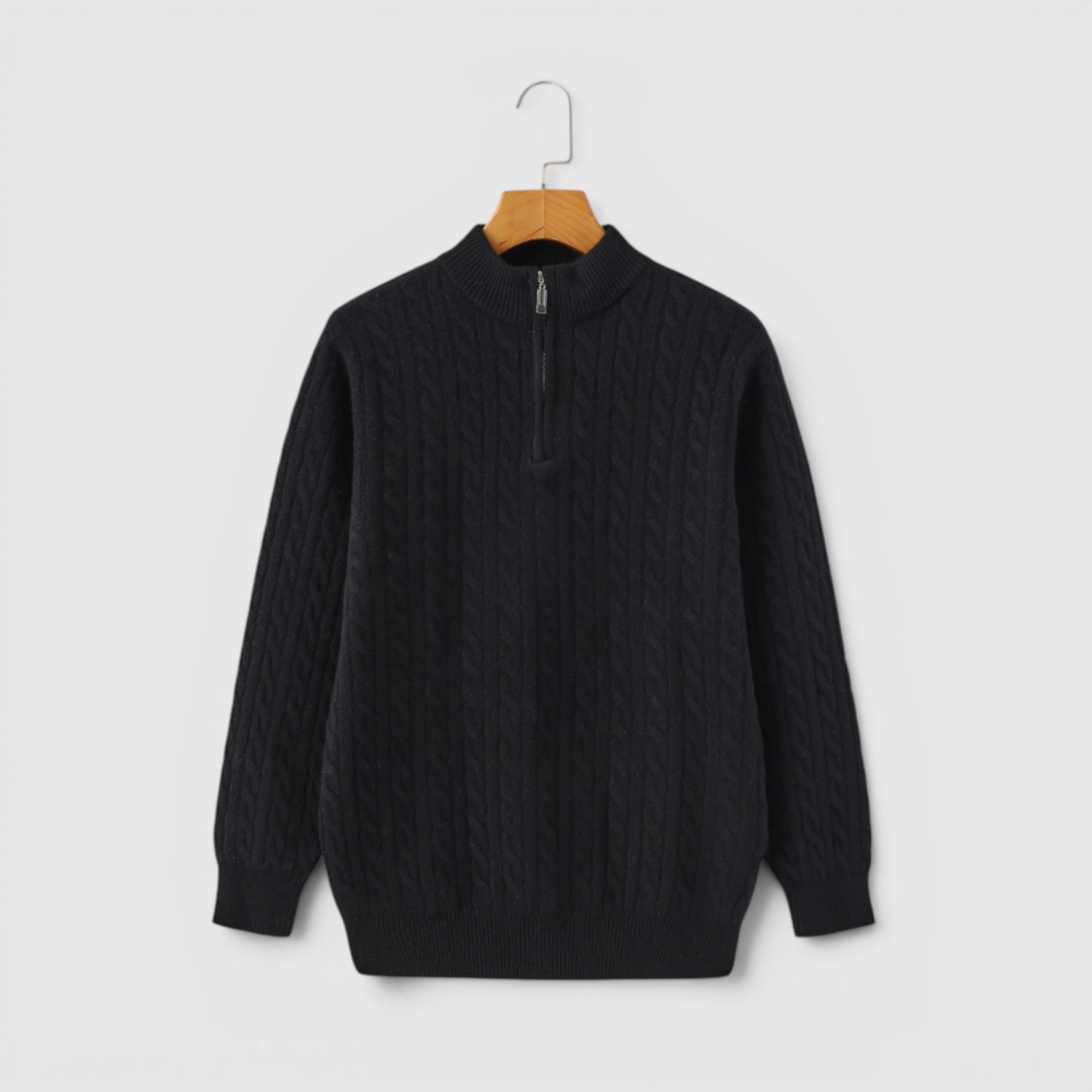 Ellmont London | Men's Premium Cashmere Half Zip Pullover Warm Knit Sweater