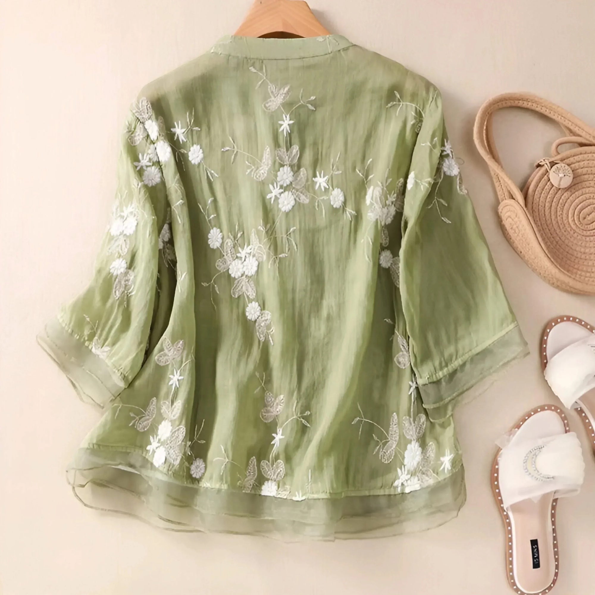 Ellmont London | Women's Relaxed Fit Cotton Summer Blouse with Embroidery