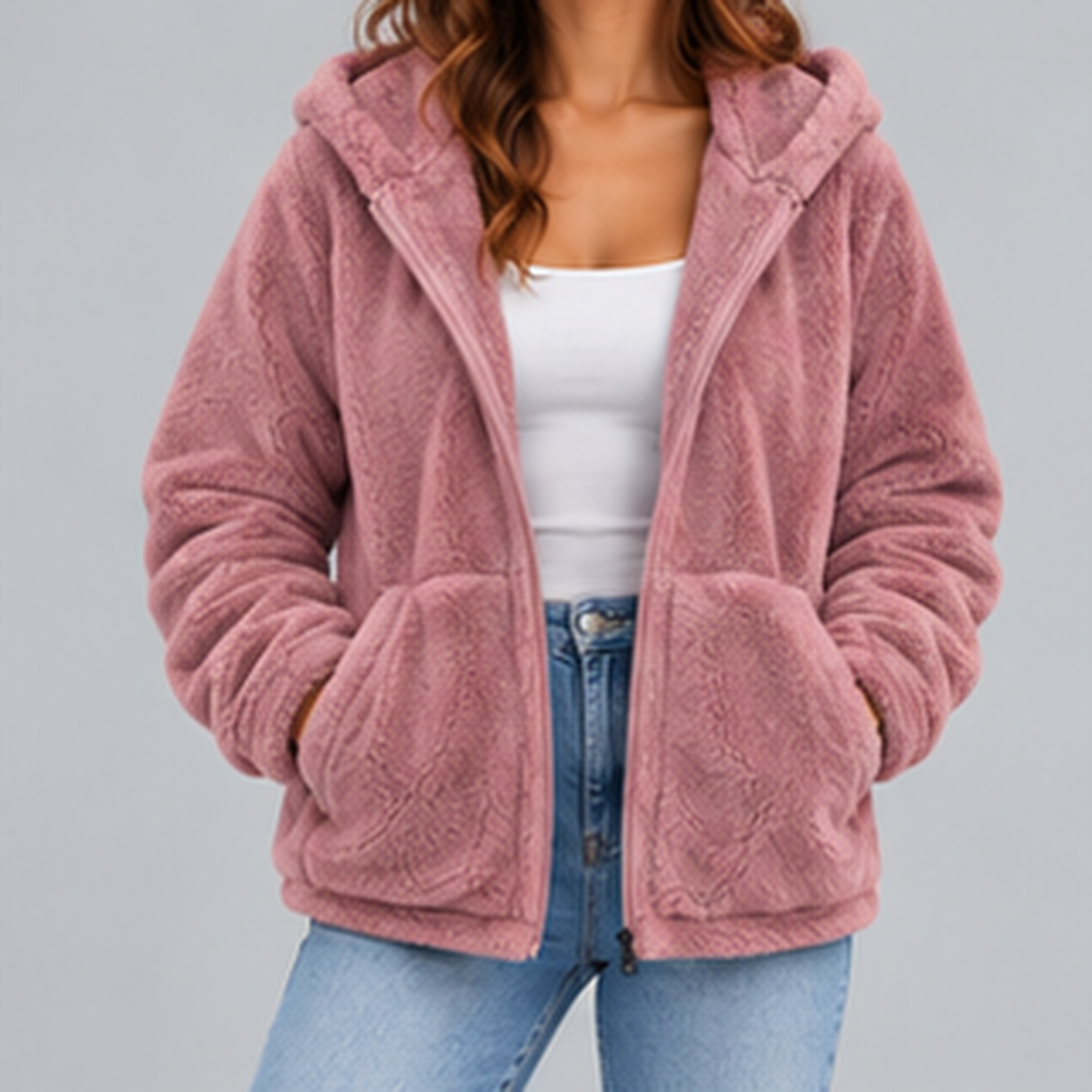 Men’s Sherpa Fleece Jacket – Hooded Full-Zip Winter Jacket