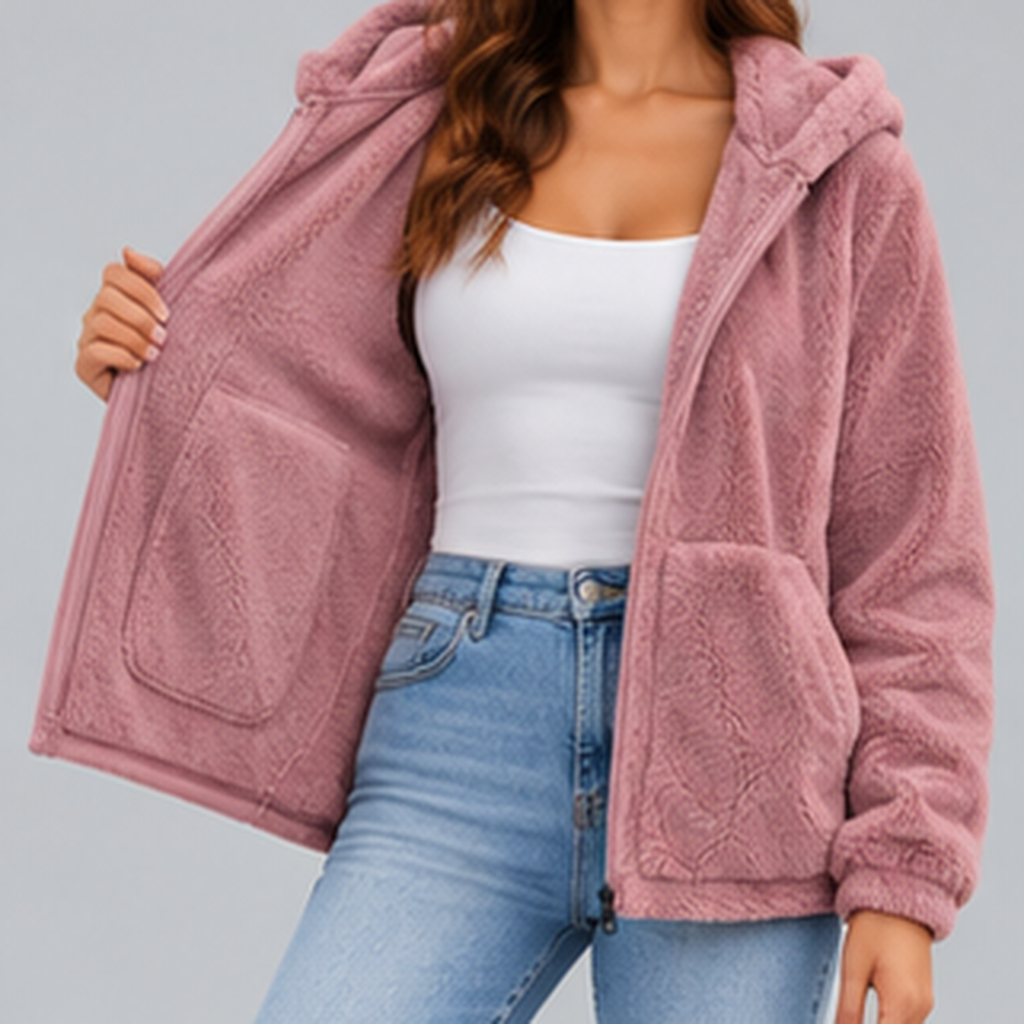 Men’s Sherpa Fleece Jacket – Hooded Full-Zip Winter Jacket