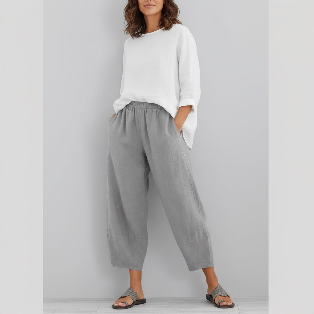 Ellmont London | Women’s Linen Leisure Summer Pants Relaxed Fit