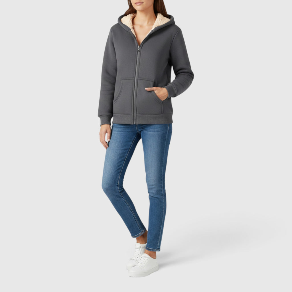 Marcus | Men's Zip-Up Fleece Lined Hoodie – Casual Winter Jacket