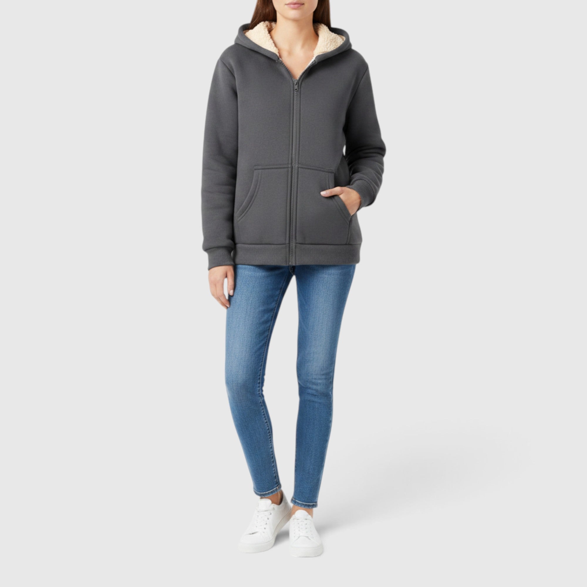 Marcus | Men's Zip-Up Fleece Lined Hoodie – Casual Winter Jacket