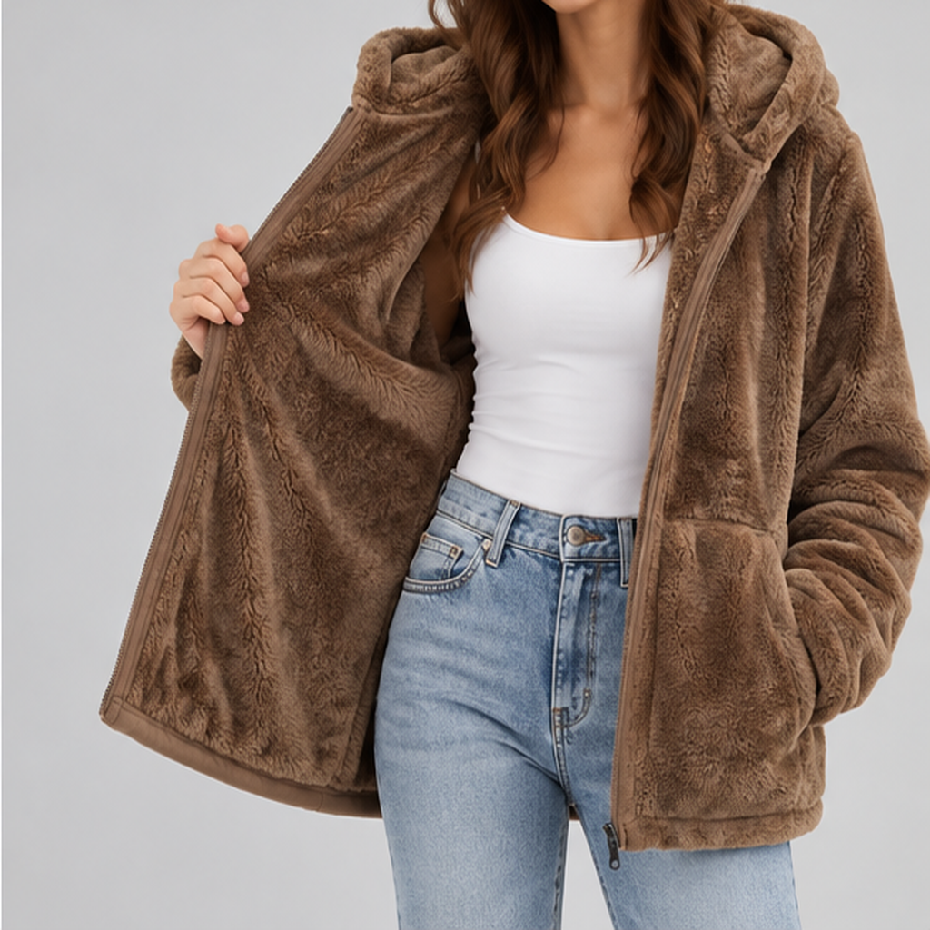 Men’s Sherpa Fleece Jacket – Hooded Full-Zip Winter Jacket