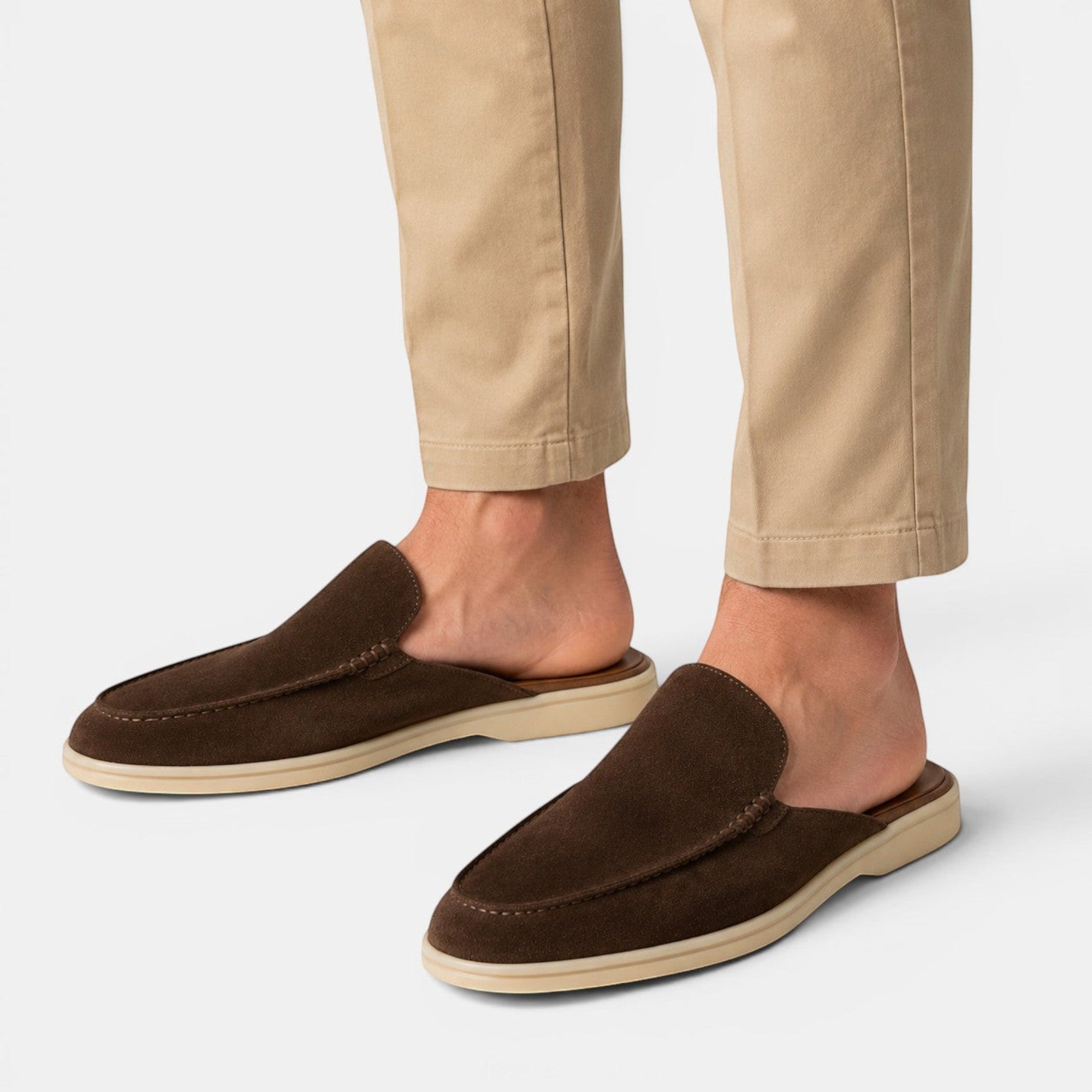 Ellmont London | Men's Breathable Suede Mules Lightweight Casual Slip-On Shoes