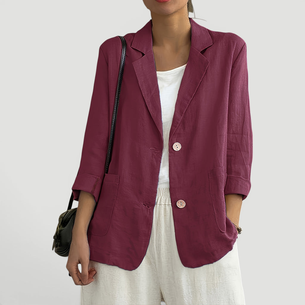 Ellmont London | Women's Summer 2 Button Blazer Jacket with Pockets