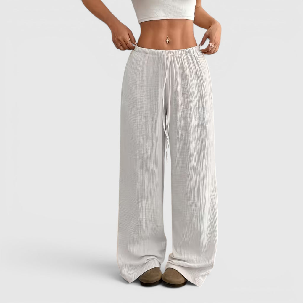 Greta | Women's Loose Straight Leg Trouser Set Lightweight Casual Outfit