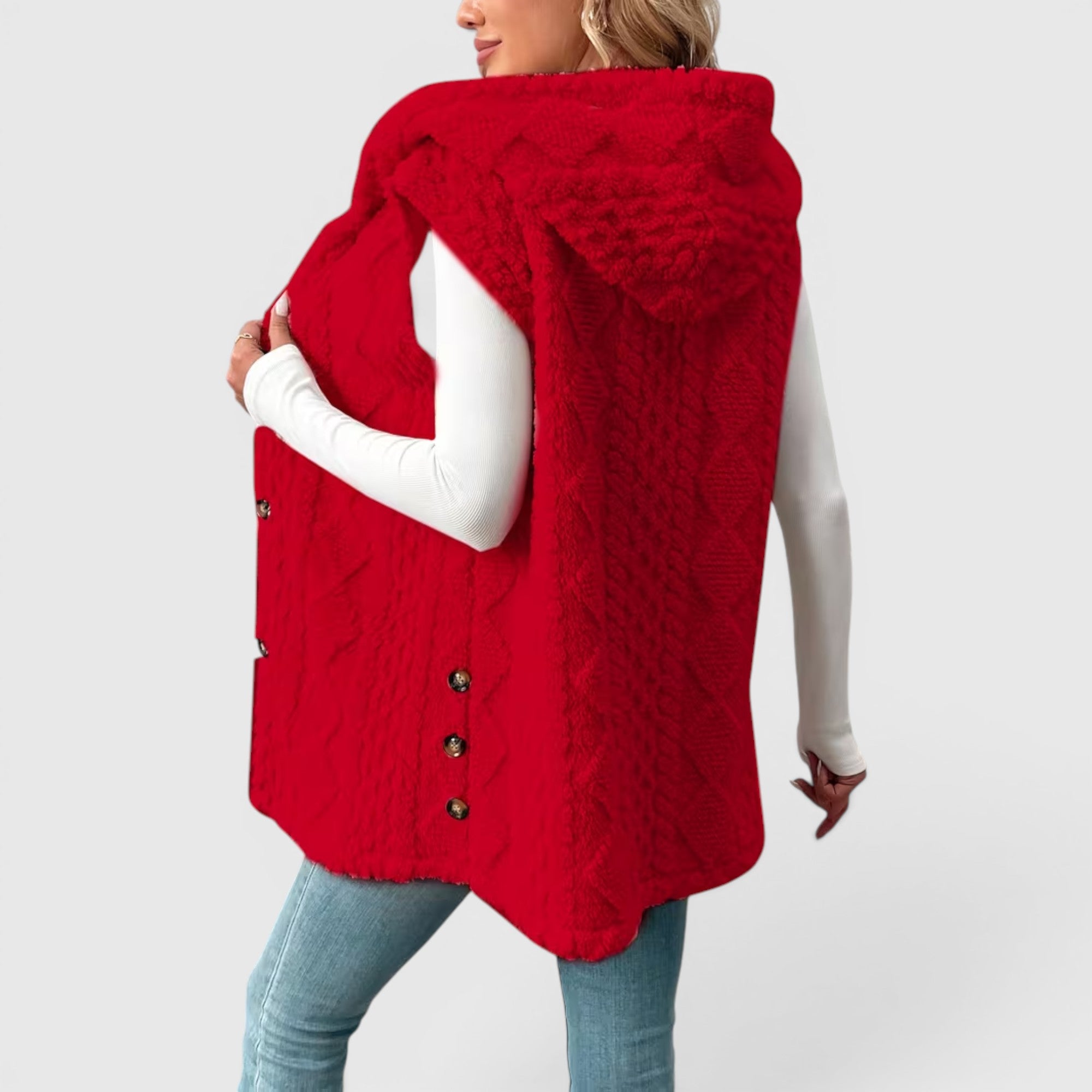 Ellmont London | Women's Warm Vest Button Front Hooded Outerwear
