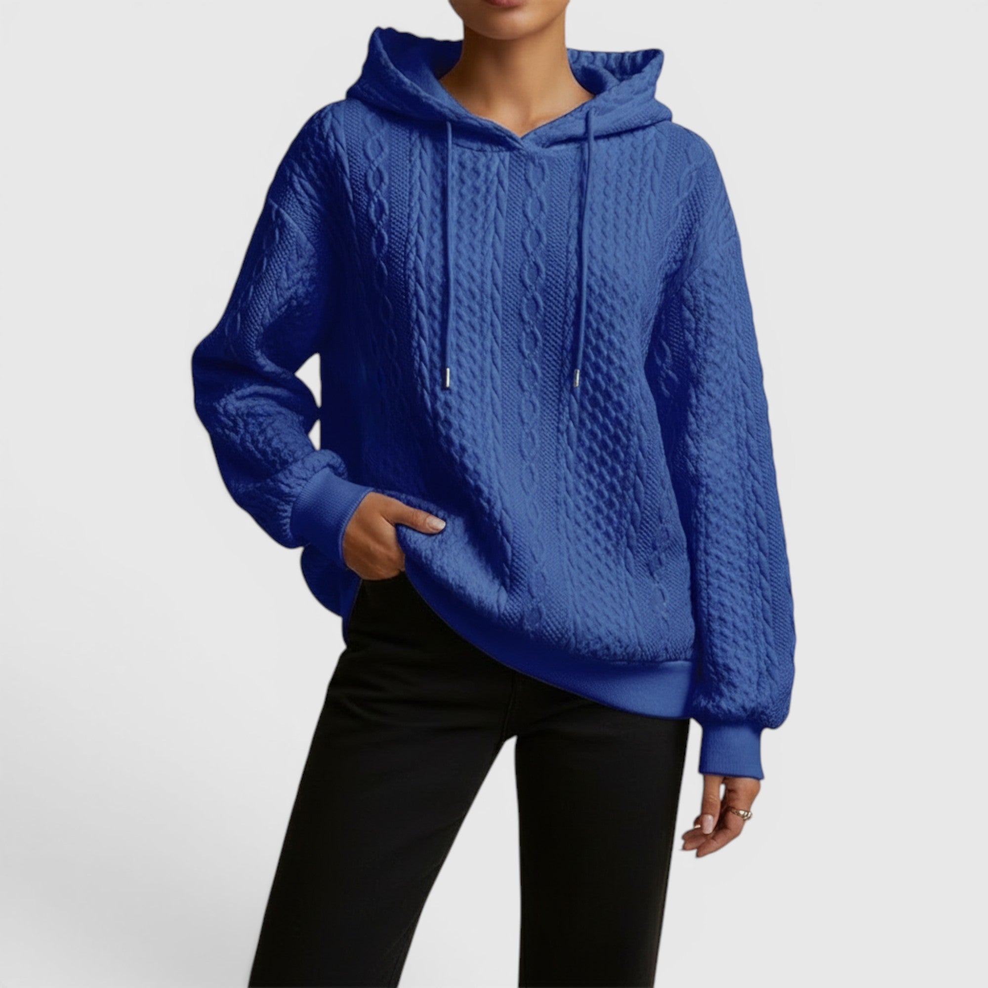 Ellmont London | Women's Plus Size Long Sleeve Hoodie Relaxed Fit Sweatshirt