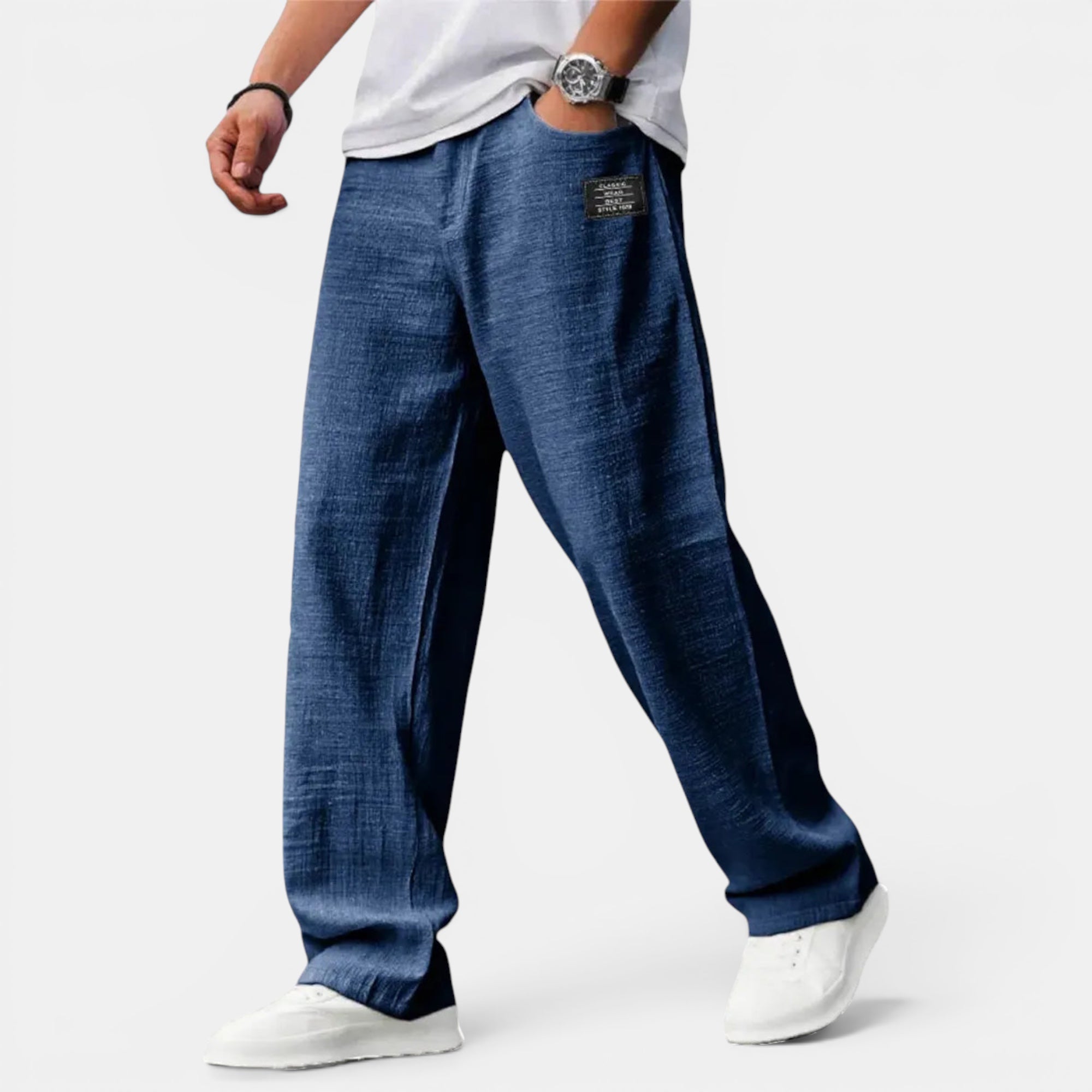 Ellmont London | Men's Relaxed Wide Leg Fit Summer Linen Palazzo Pants