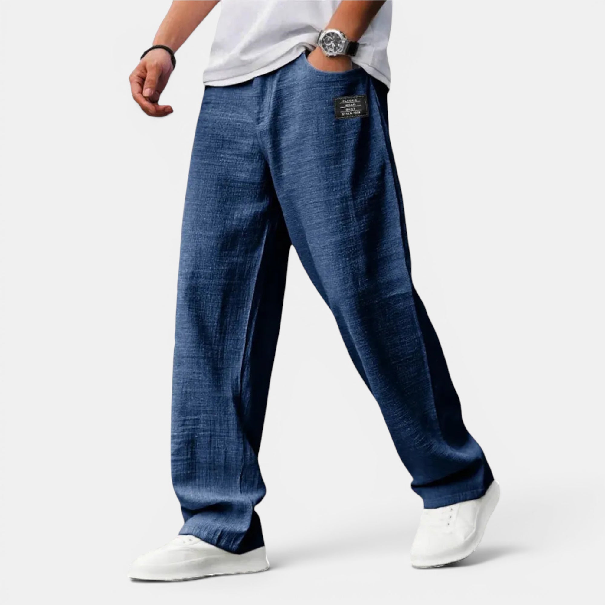 Ellmont London | Men's Lightweight Wide Leg Summer Pants Relaxed Fit
