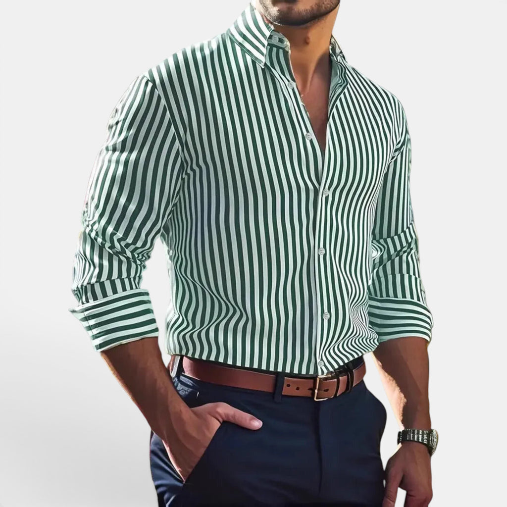 Ellmont London | Men's Summer Top Everyday Striped Button Down Shirt