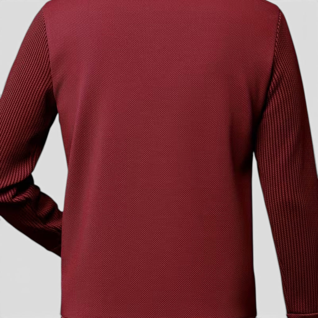 Ellmont London | Men's V-Neck Sweater Faux Two-Piece Polo Shirt for Everyday Wear