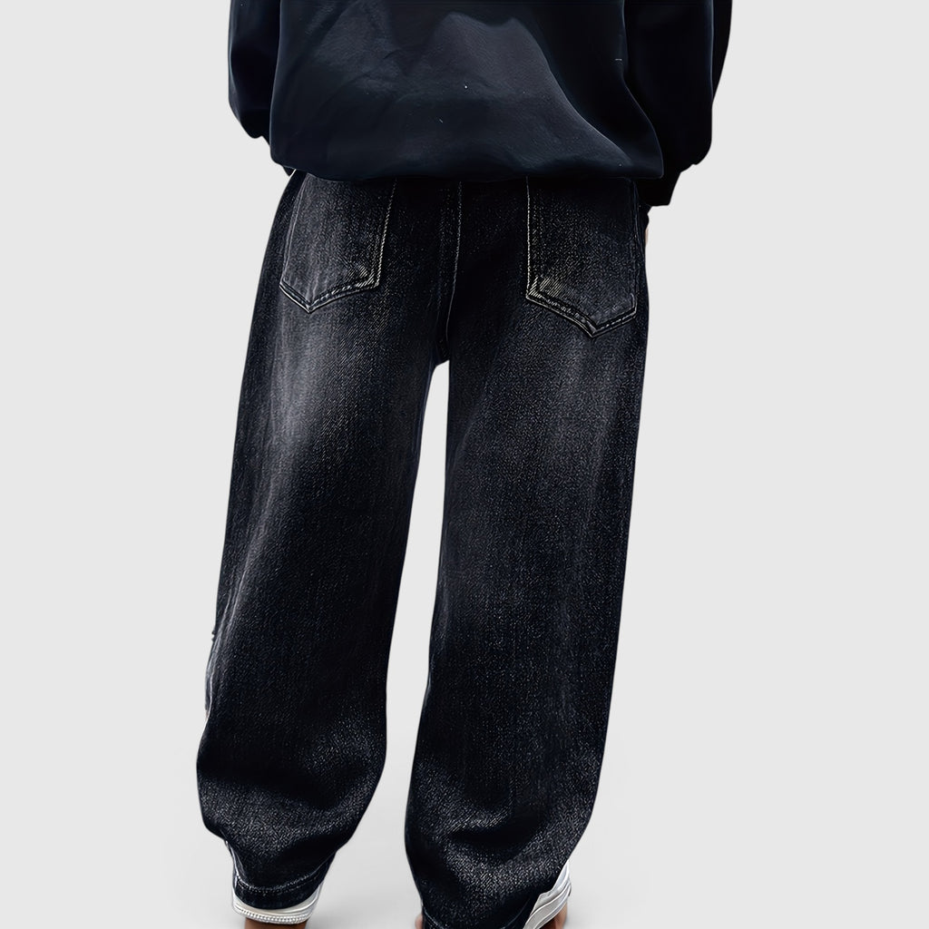 Ivan | Boys' Baggy Faux Denim Pants Comfortable Casual Trousers