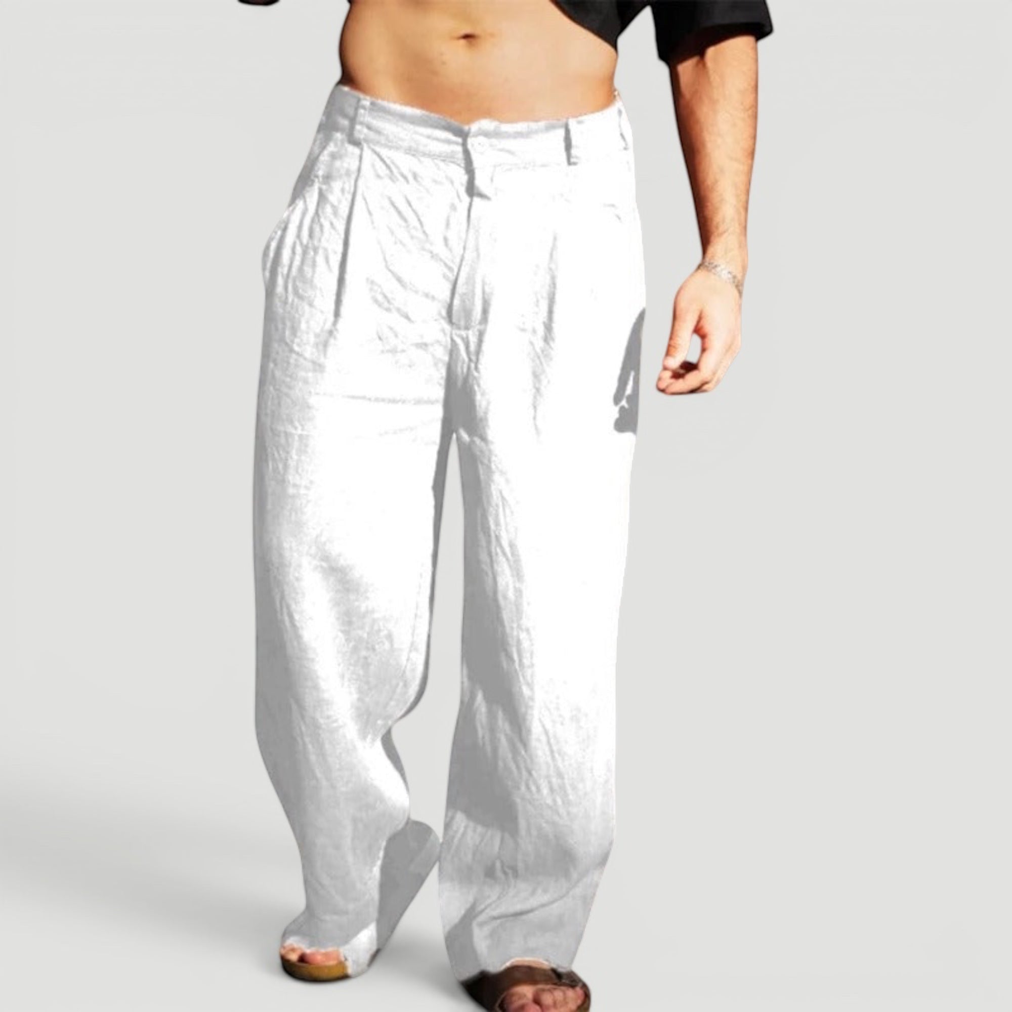 Ellmont London | Men’s Summer Pants Linen Blend Casual Comfort Fit