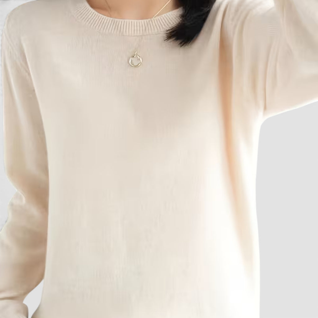 Juno | Women's Crewneck Sweater – Casual Loose Fit Everyday Knit Top
