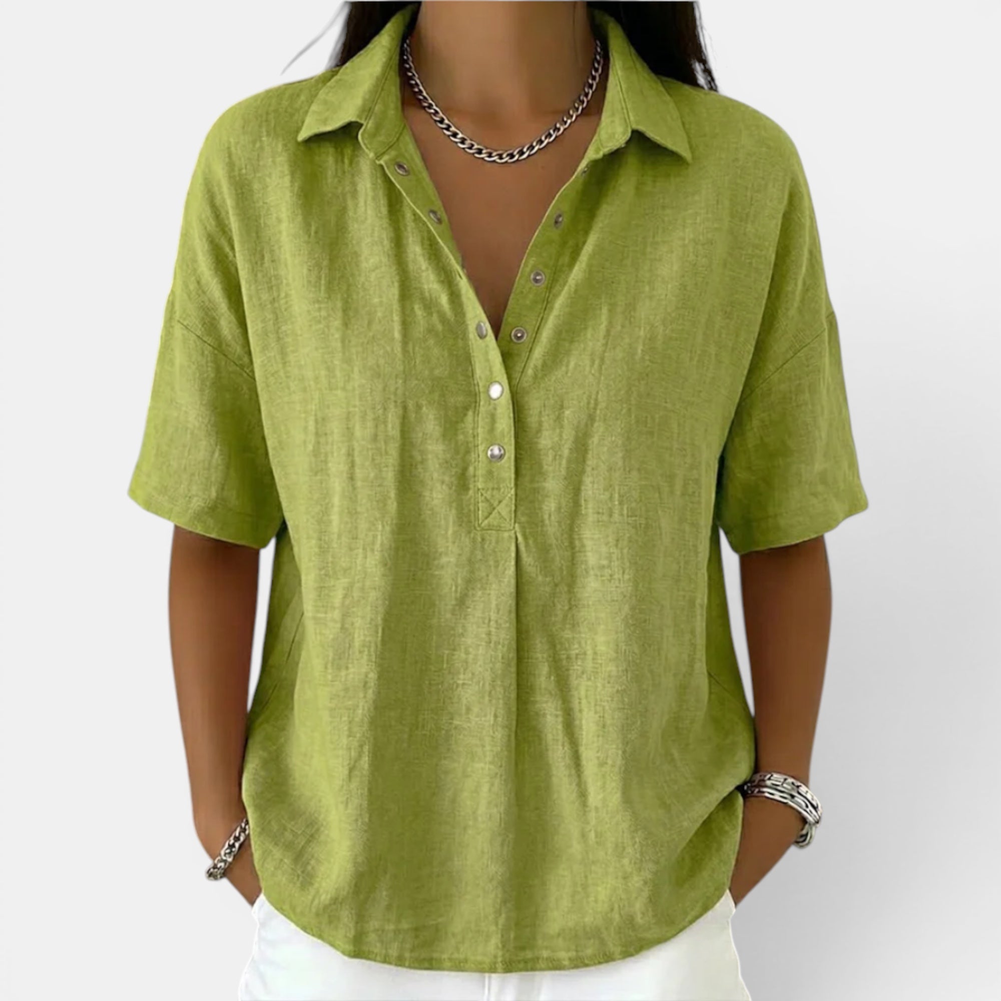 Ellmont London | Women's Comfortable Short Sleeve V Neck Blouse