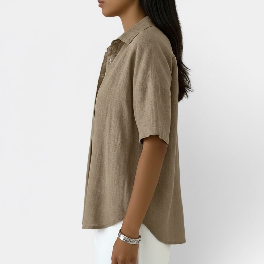Ellmont London | Women's Comfortable Short Sleeve V Neck Blouse