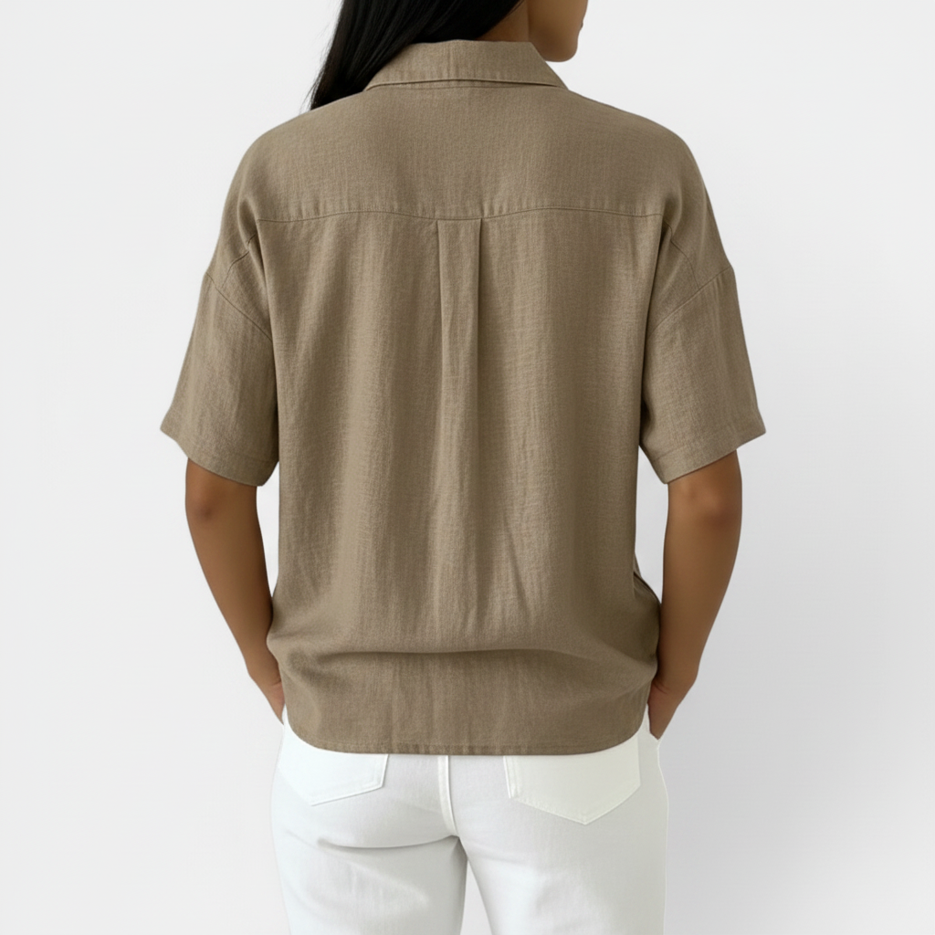 Ellmont London | Women's Comfortable Short Sleeve V Neck Blouse