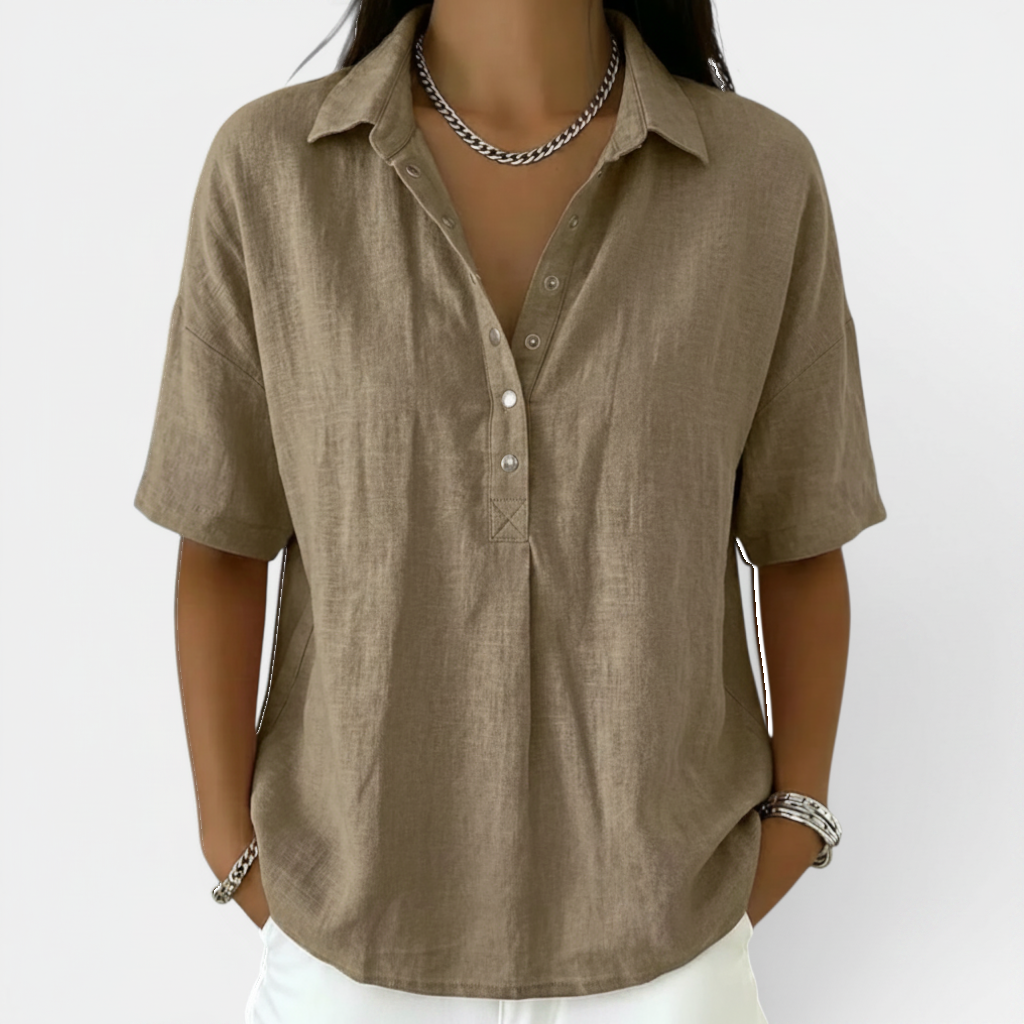 Ellmont London | Women's Comfortable Short Sleeve V Neck Blouse