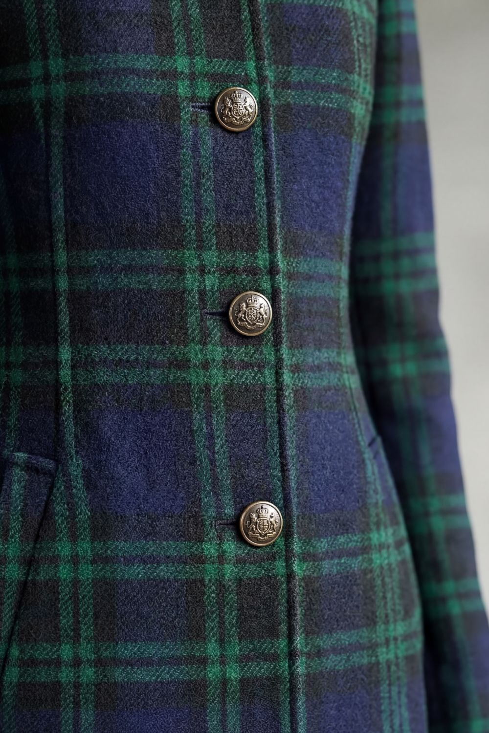 Women's Highland Check Wool Blend Coat