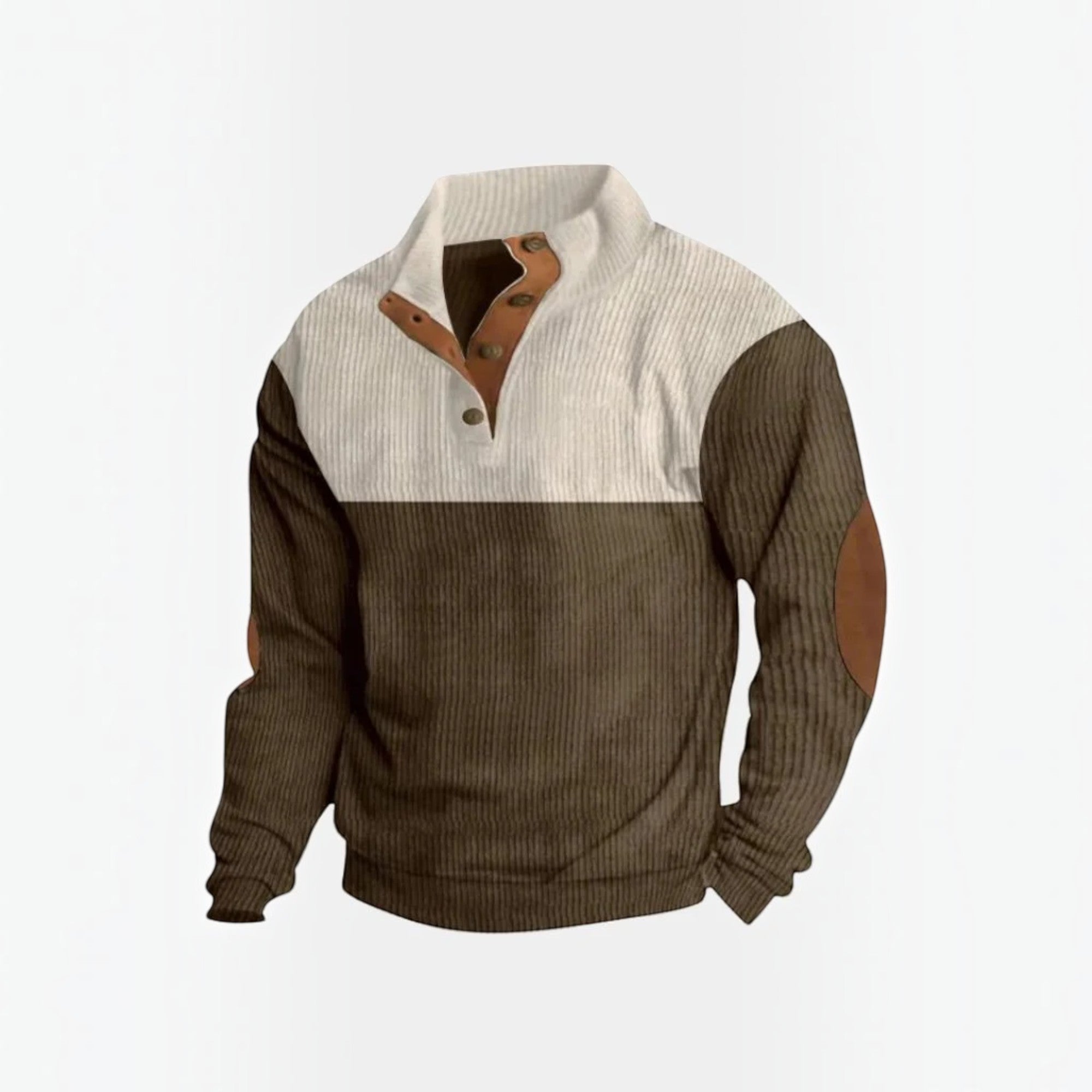 Ellmont London | Men's Corduroy Knit Sweater Cardigan Long Sleeve Pullover