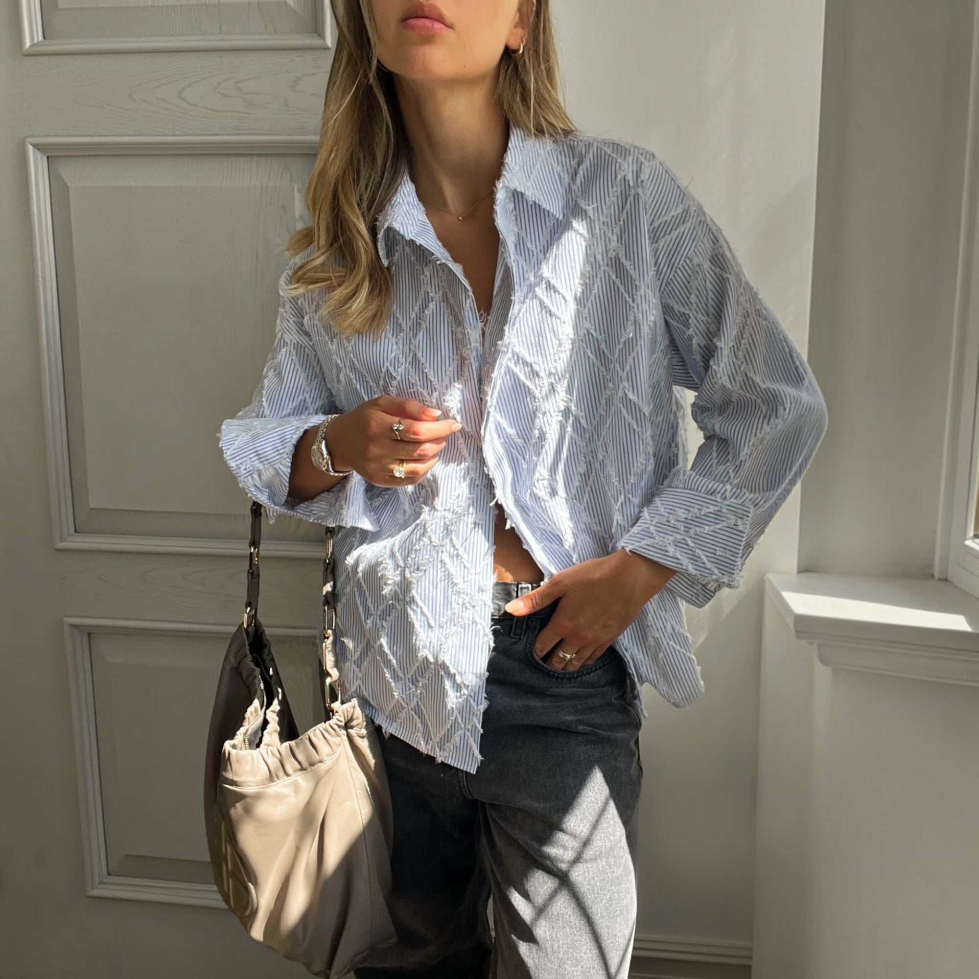 Ellmont London | Women's Boyfriend Fit Button-Down Summer Cotton Shirt
