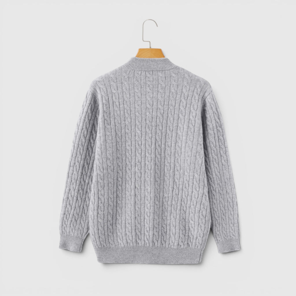 Ellmont London | Men's Premium Cashmere Half Zip Pullover Warm Knit Sweater