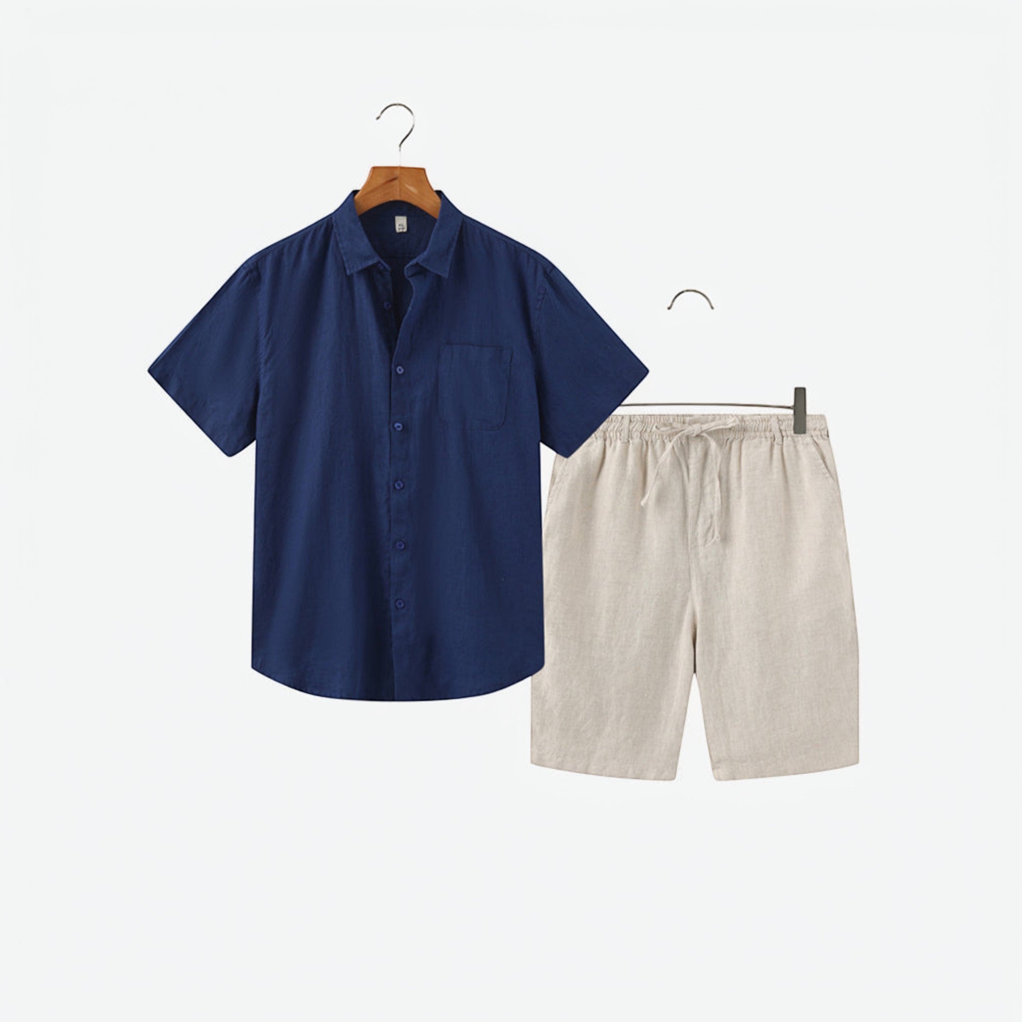 Ellmont London | Men's Lightweight Linen Shirt and Shorts Matching Set