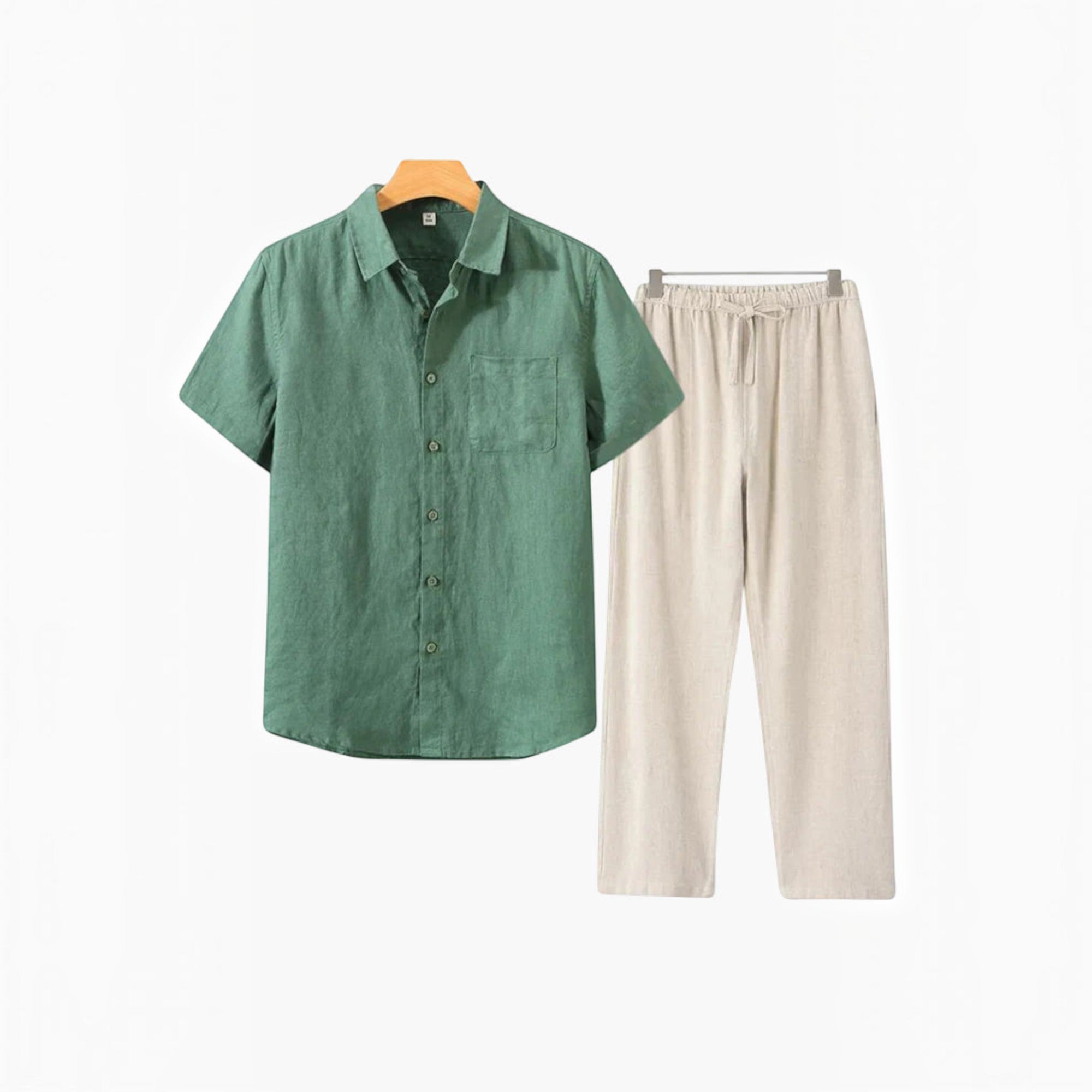 Ellmont London | Men's Linen Matching Shirt and Shorts Set