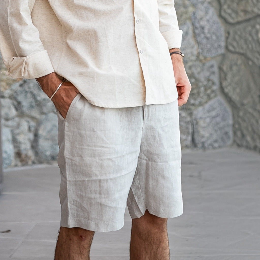 Ellmont London | Men's Relaxed Fit Linen Beach Shorts