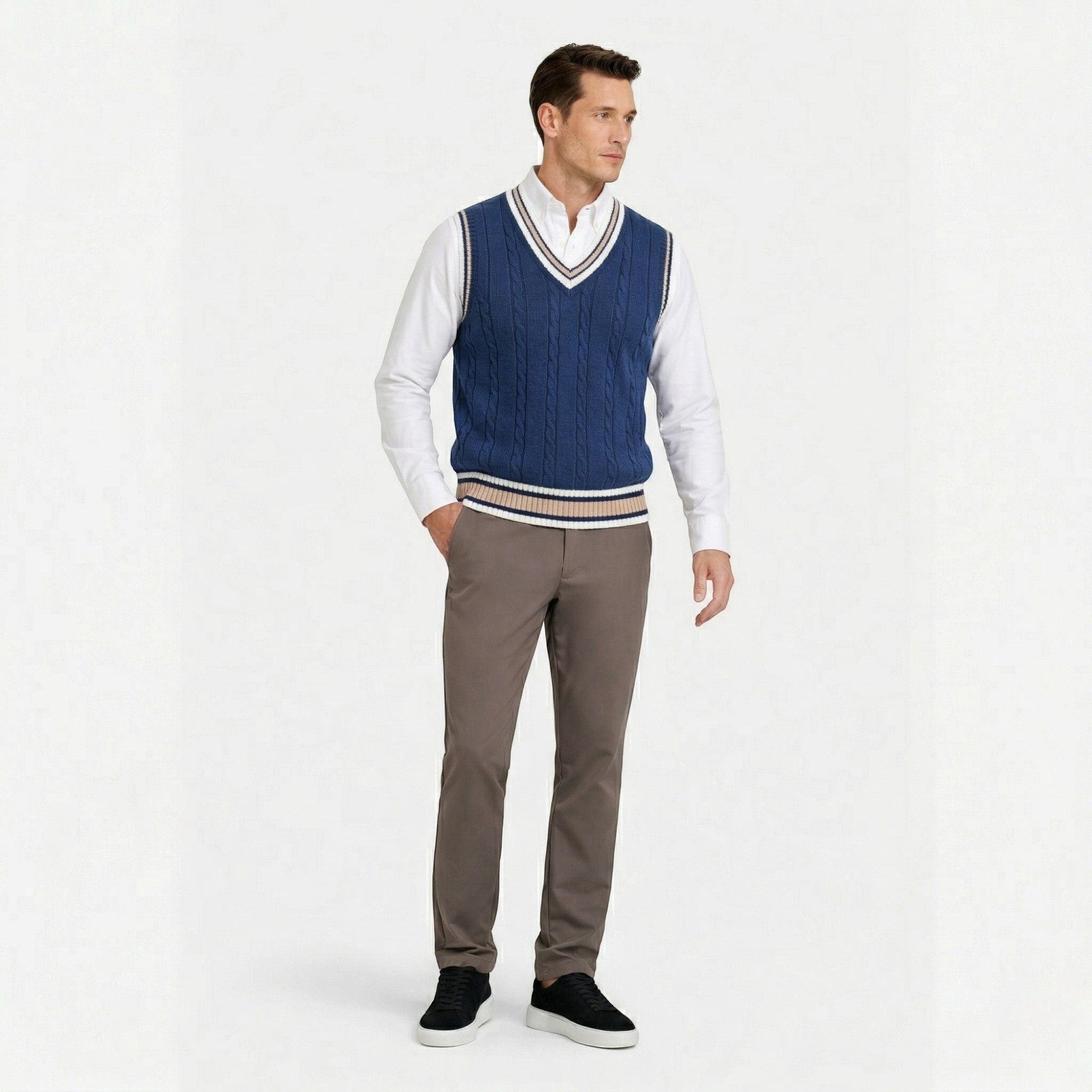 Ellmont London | Knit Jumper Men's Cable Knit Business Casual Sweater