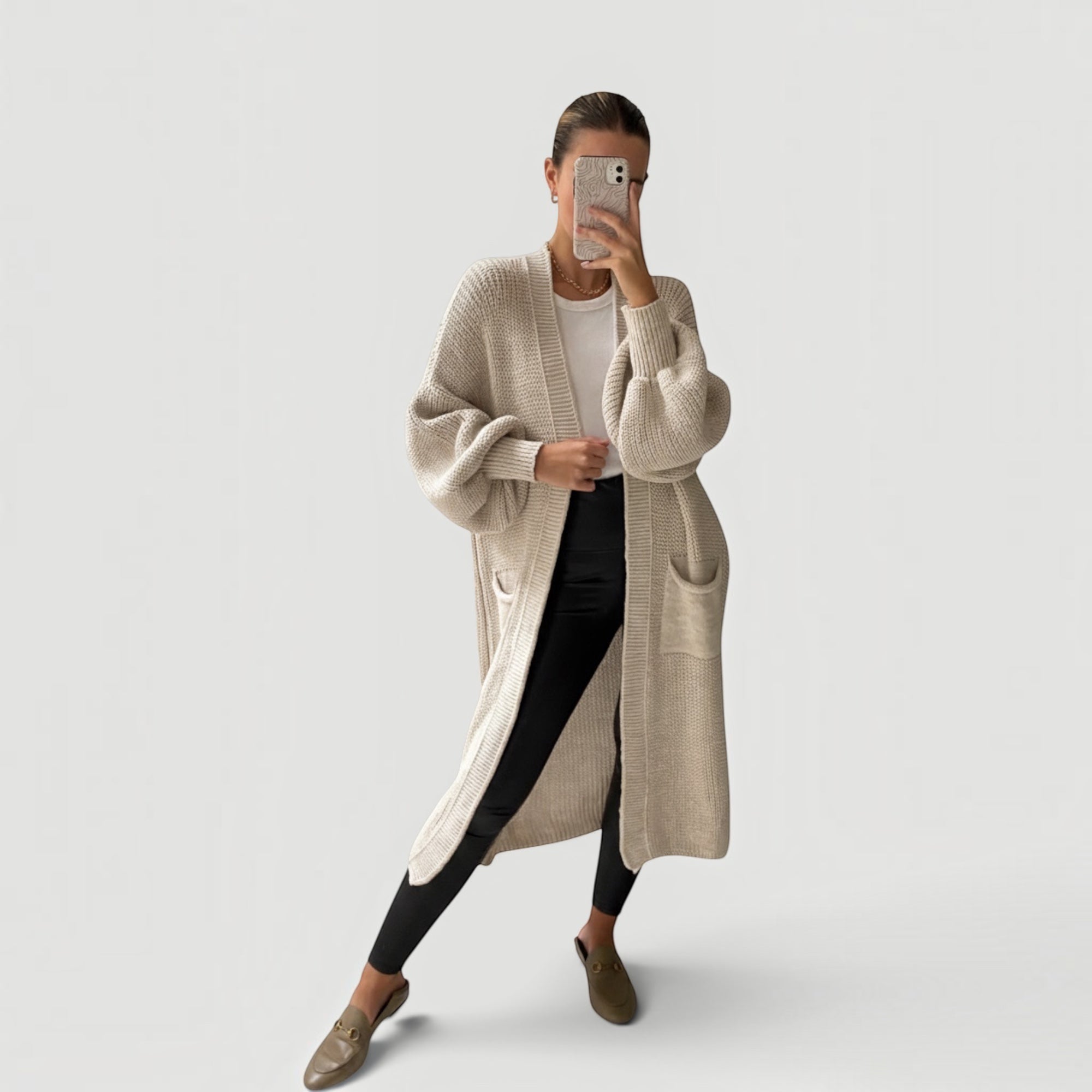 Cora | Women’s Soft Knit Longline Bell Sleeve Layering Cardigan