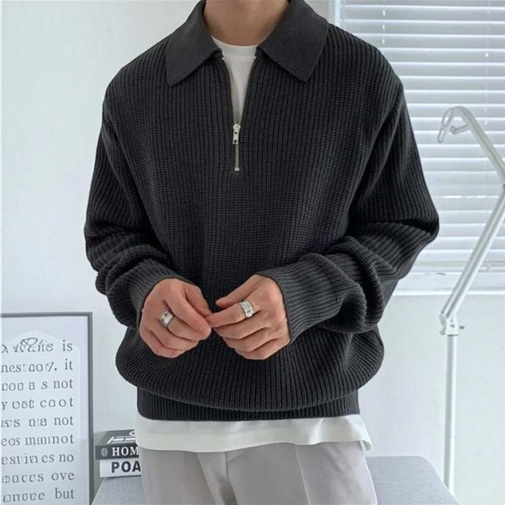 Ellmont London | Men's Classic Quarter Zip Sweater – Soft Cotton Winter Knit