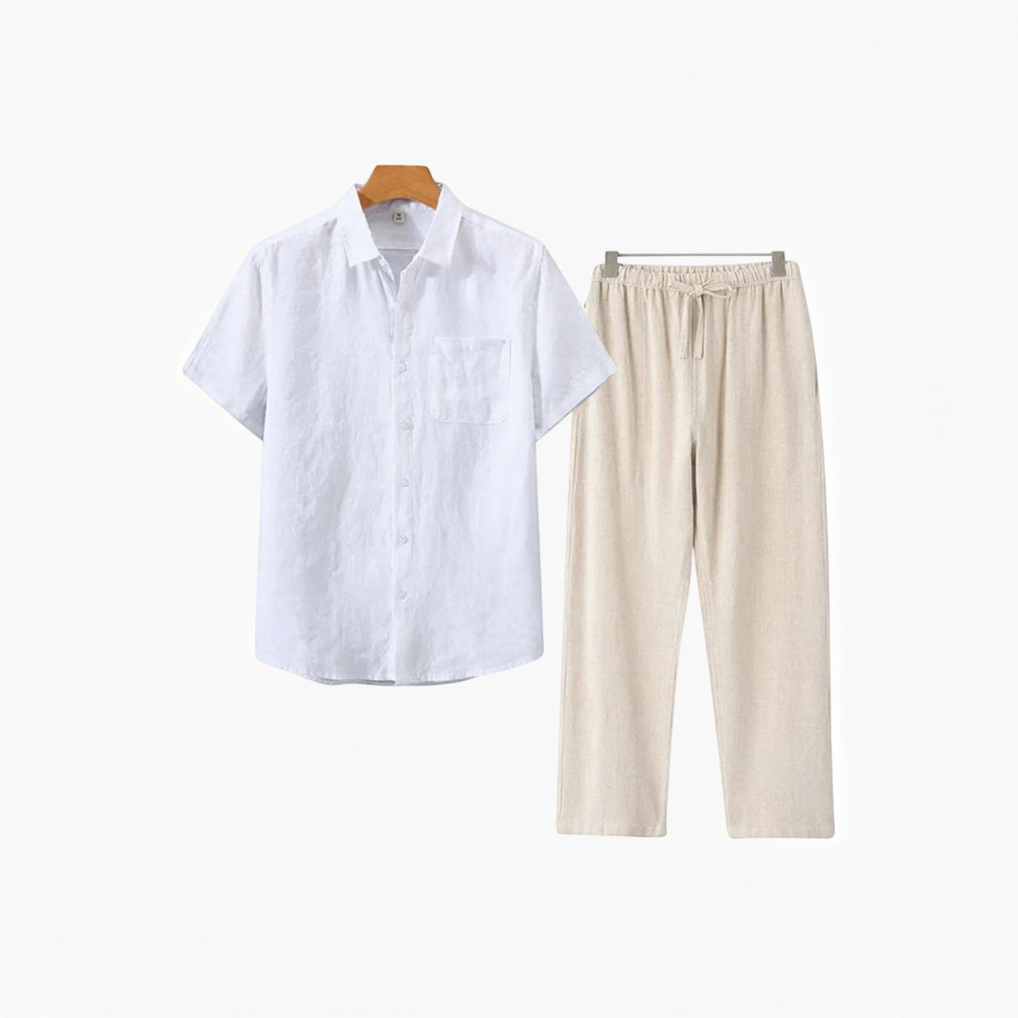 Ellmont London | Men's Linen Matching Shirt and Shorts Set
