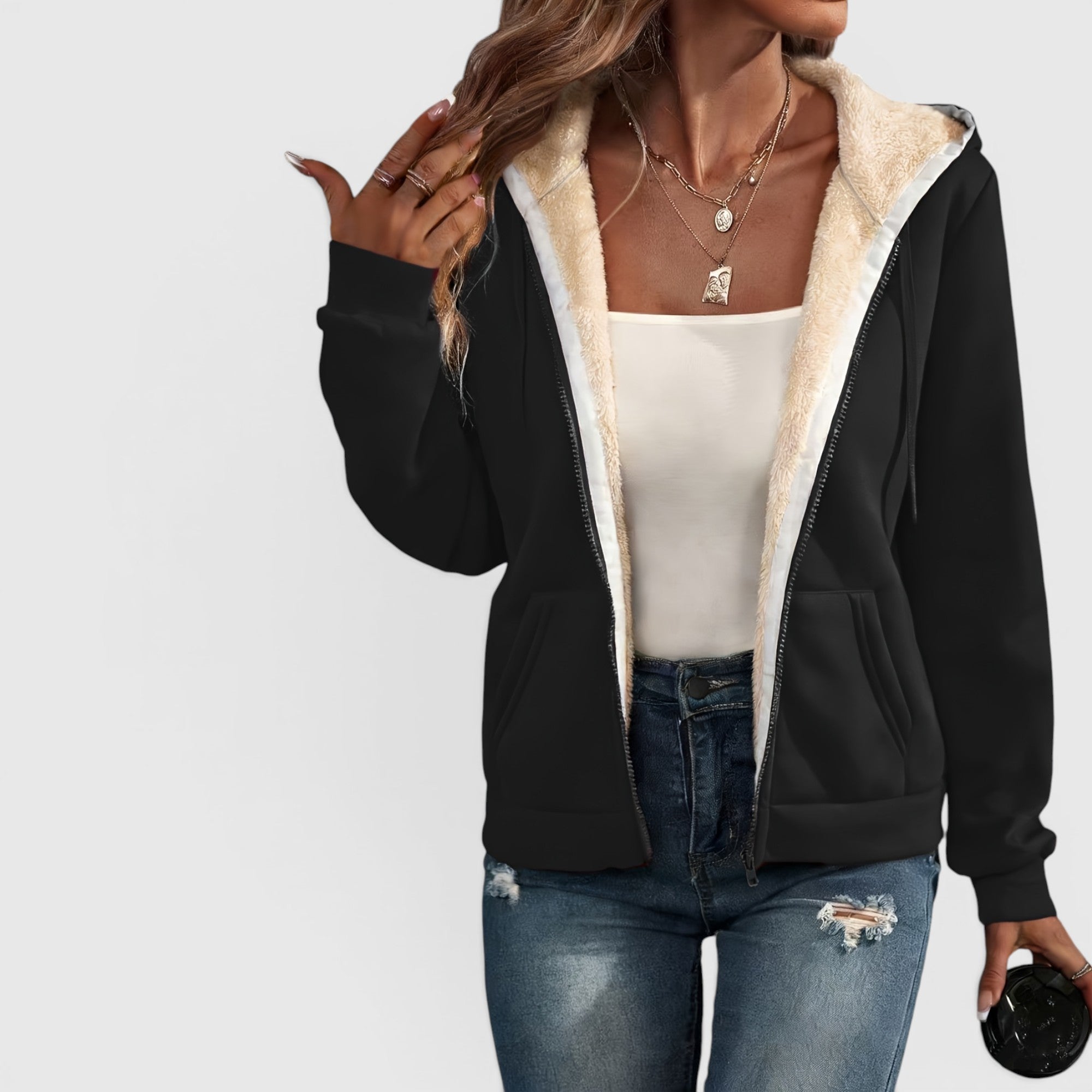 Ellmont London | Women's Hooded Lined Hoodie Everyday Warm Casual Jacket
