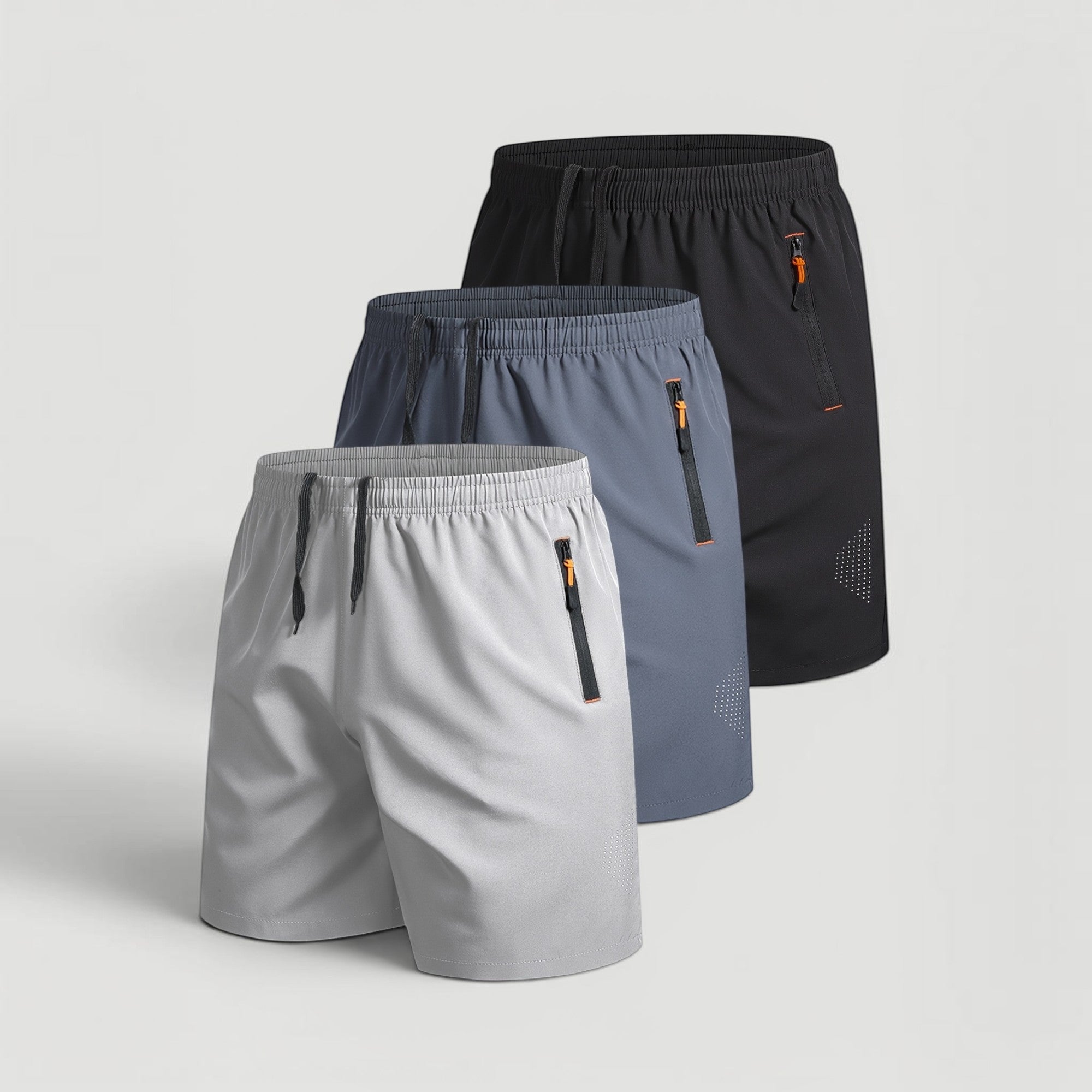 Ellmont London | Men’s Casual Outdoor Athletic Zip Pockets 3-Pack Shorts