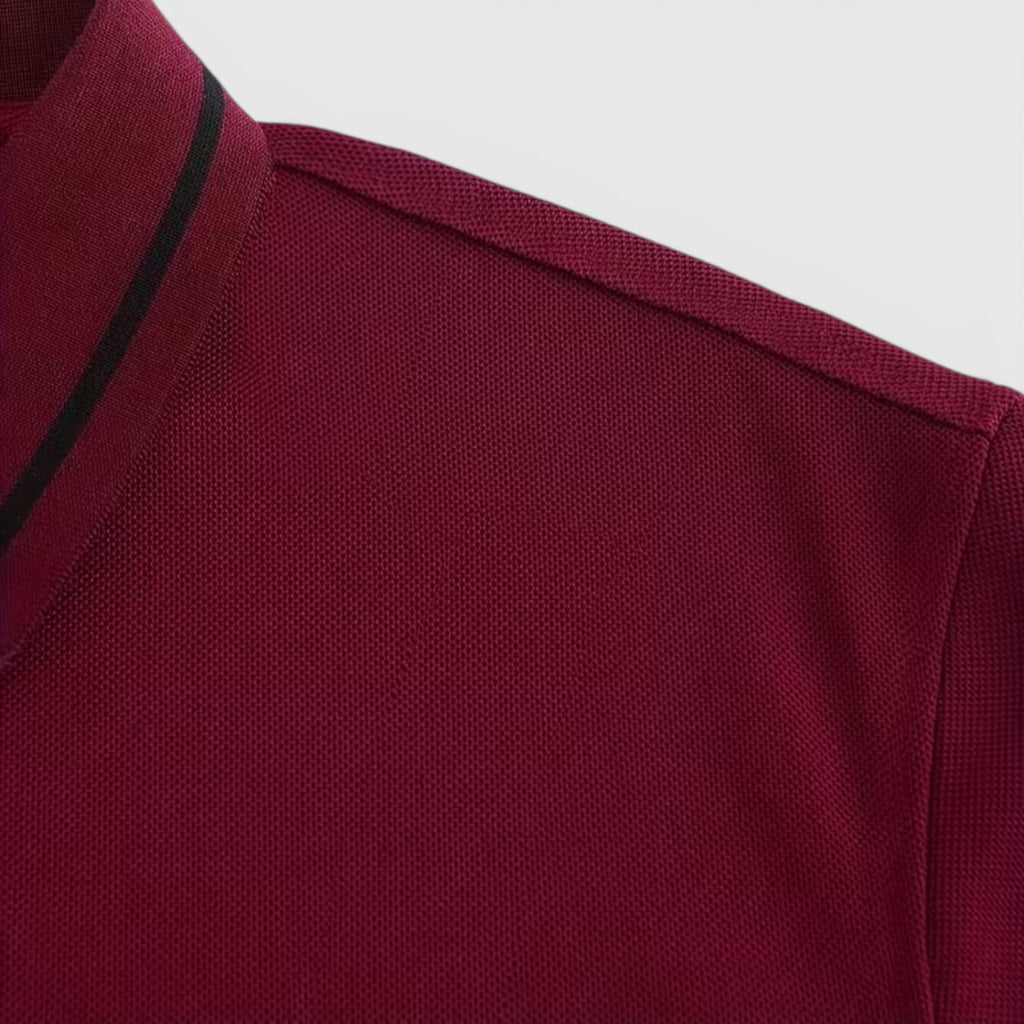 Isaac | Men's Casual Polo Shirt Long Sleeve Rib-Knit Everyday Wear