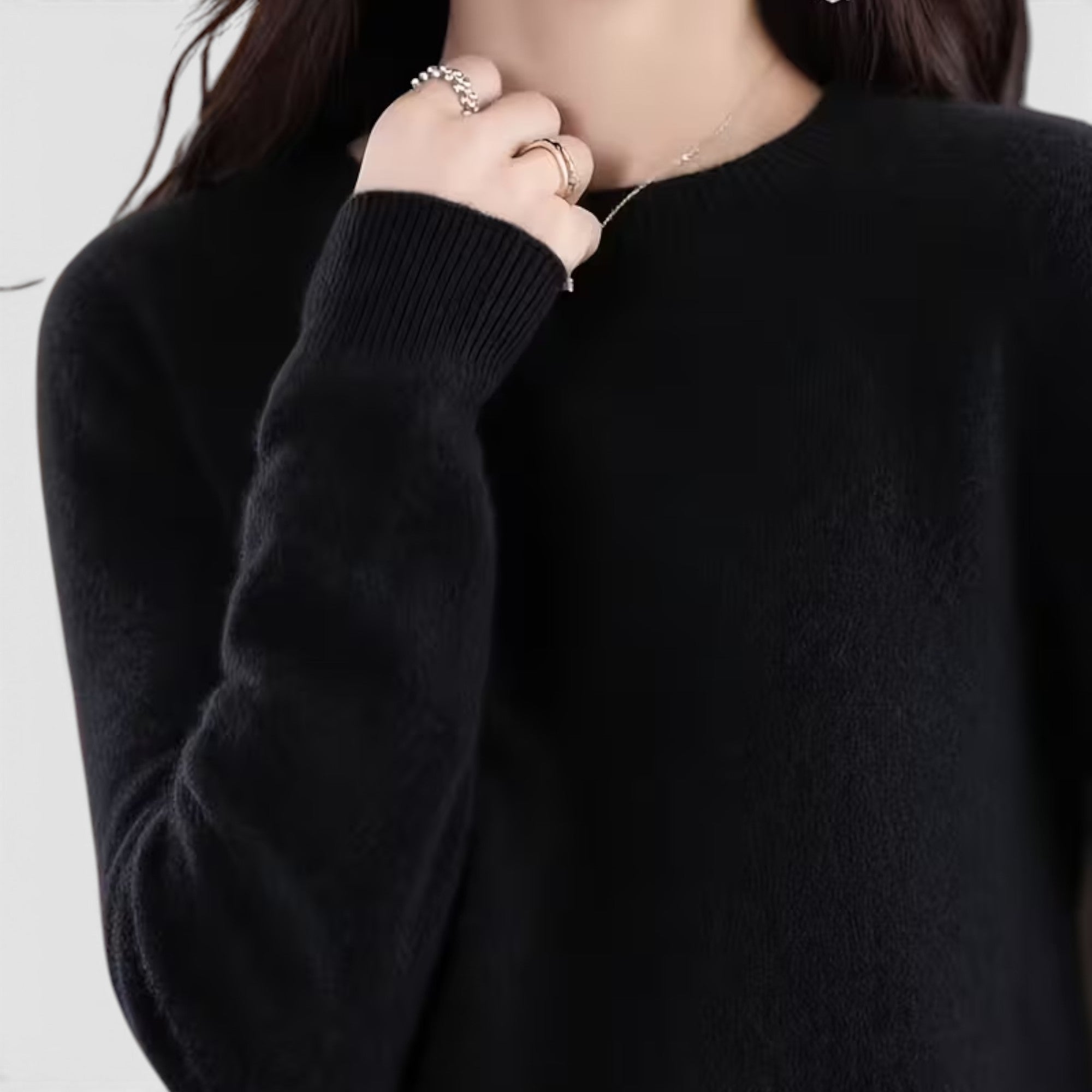 Juno | Women's Crewneck Sweater – Casual Loose Fit Everyday Knit Top