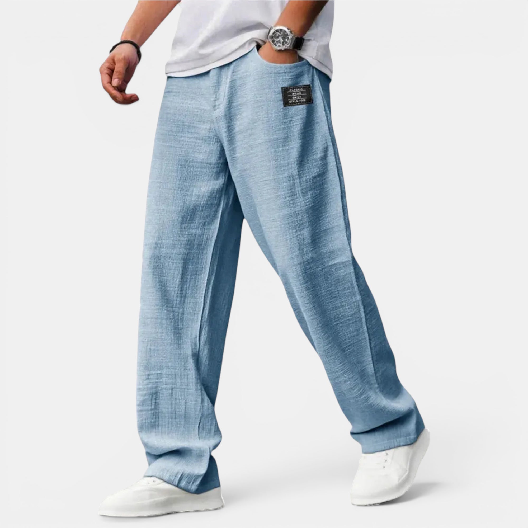 Ellmont London | Men's Relaxed Wide Leg Fit Summer Linen Palazzo Pants