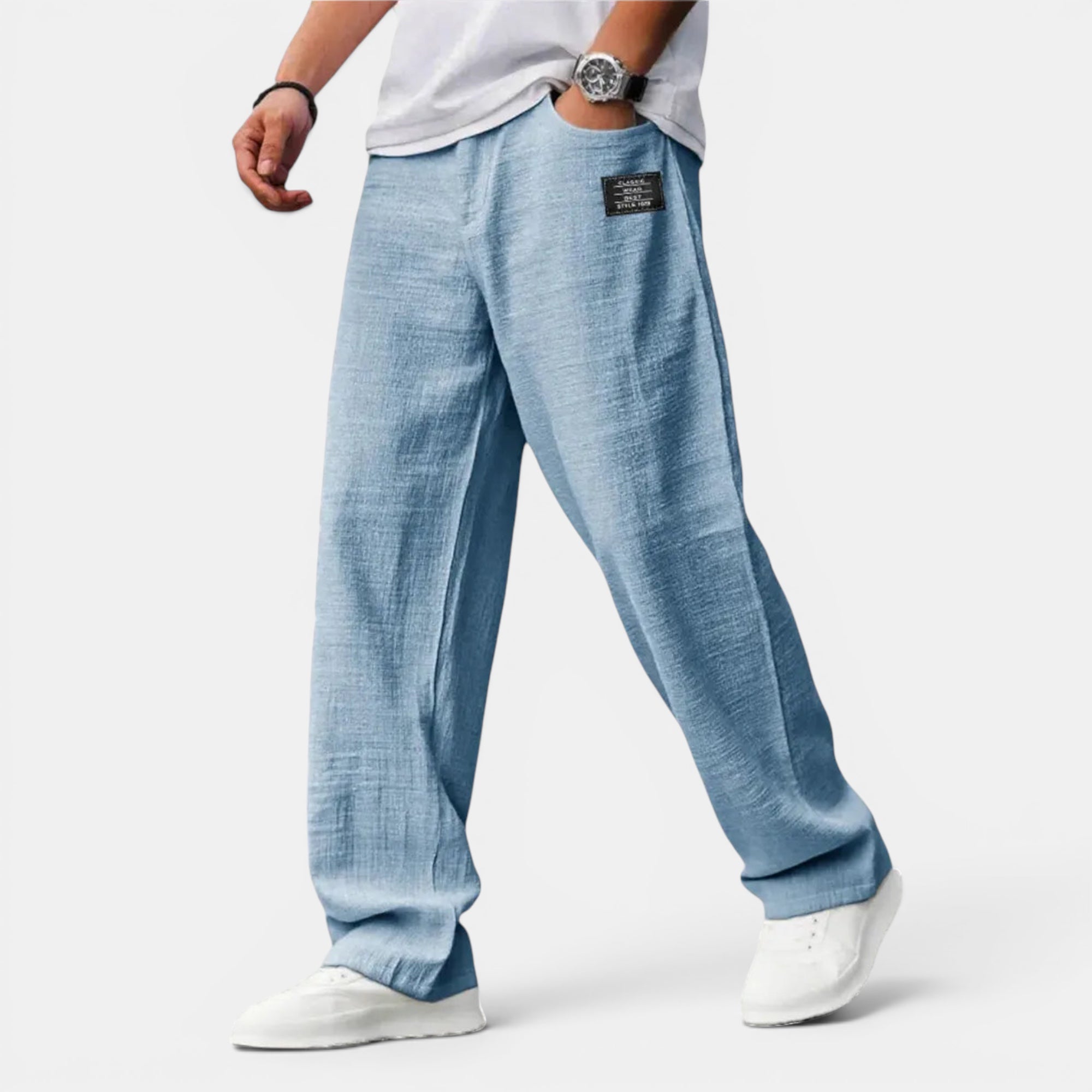 Ellmont London | Men's Lightweight Wide Leg Summer Pants Relaxed Fit