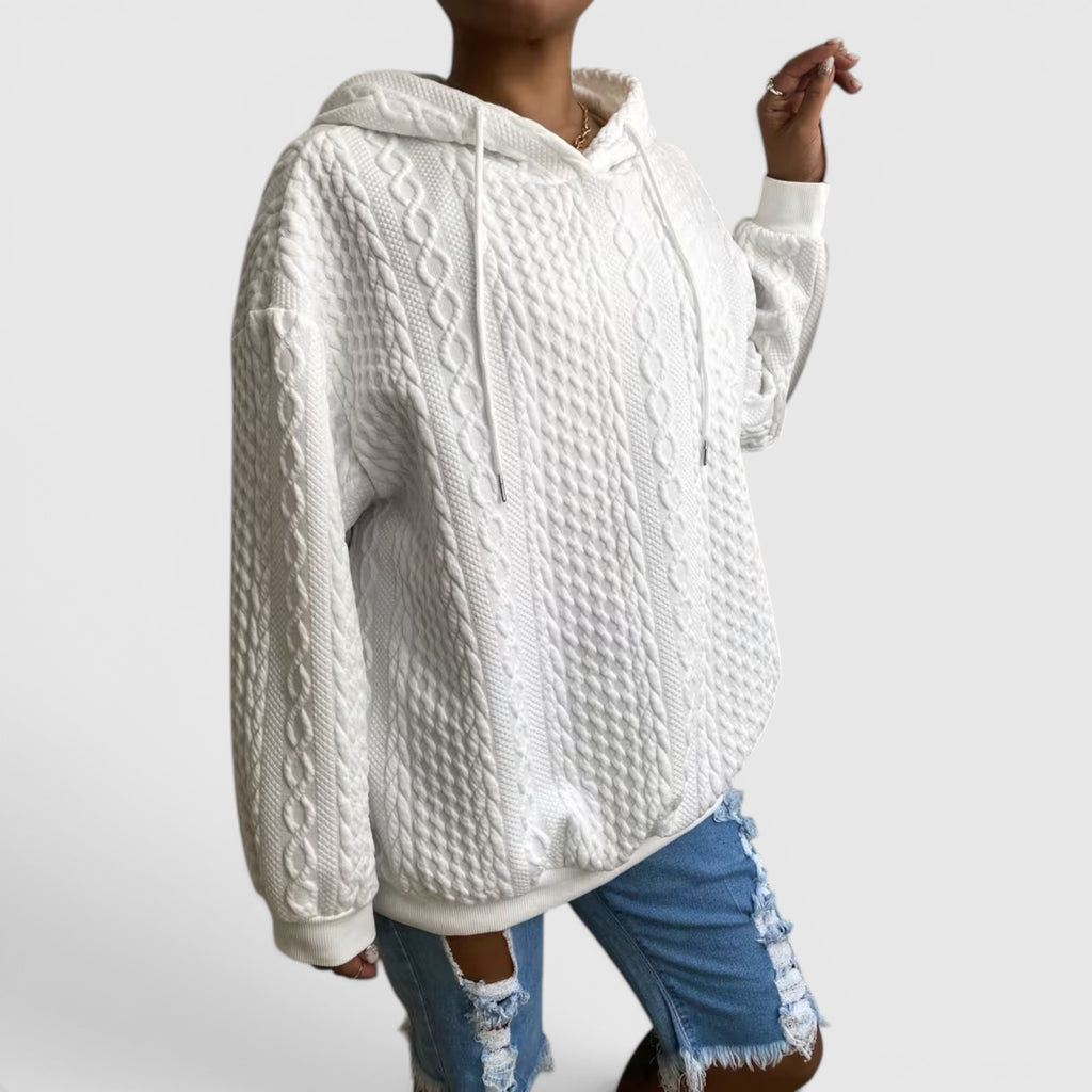 Ellmont London | Women's Plus Size Long Sleeve Hoodie Relaxed Fit Sweatshirt