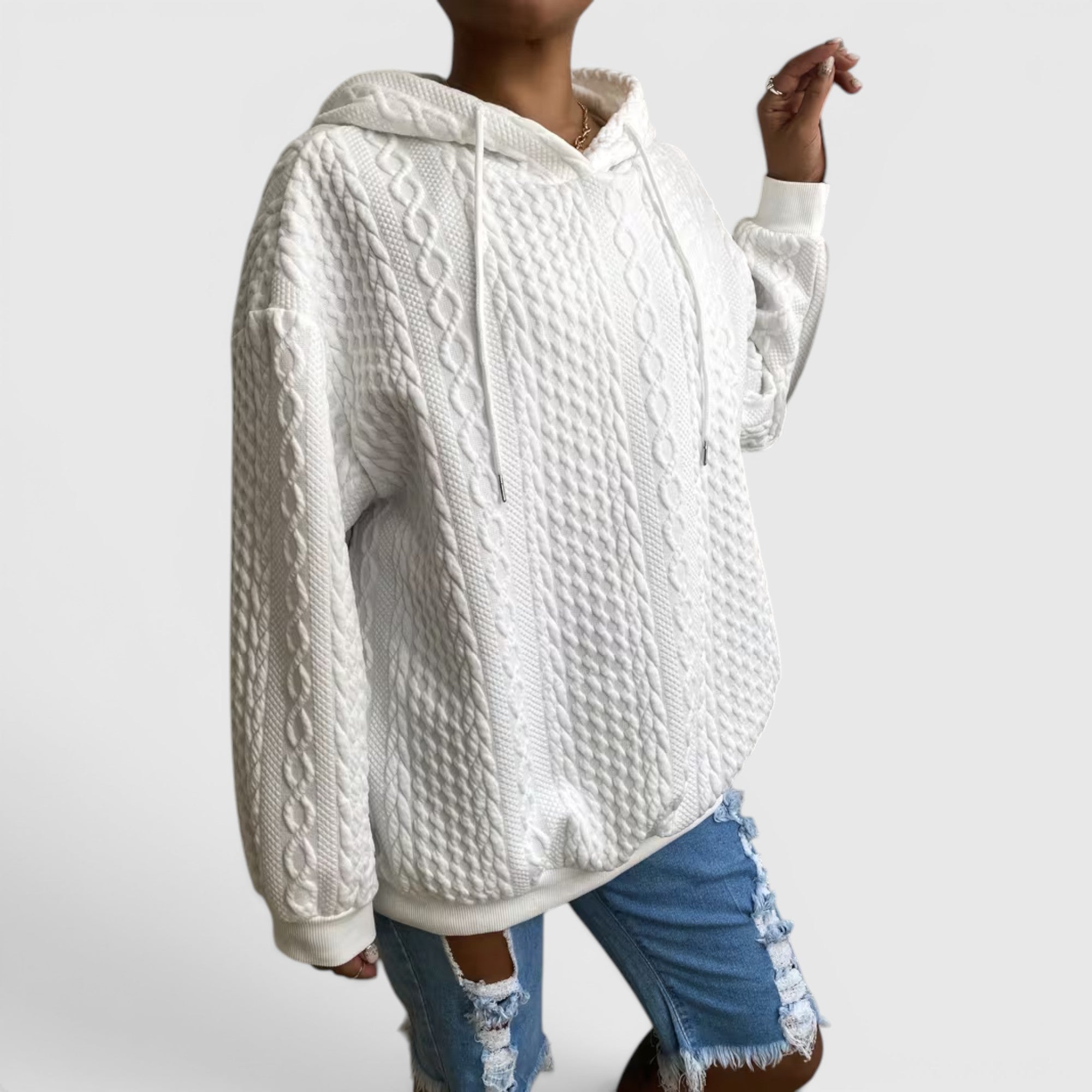 Ellmont London | Women's Plus Size Long Sleeve Hoodie Relaxed Fit Sweatshirt
