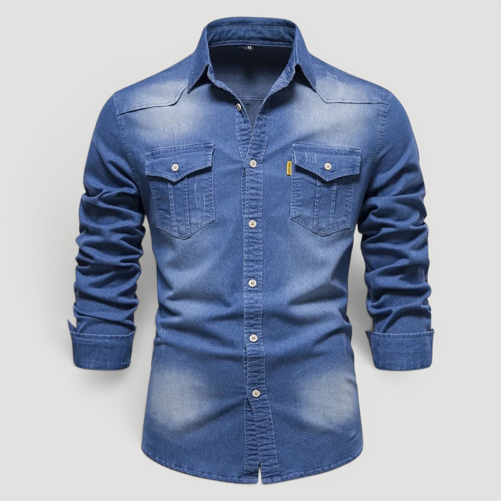 Ellmont London | Men’s Button-Up Denim Shirt for Everyday Wear With Pockets