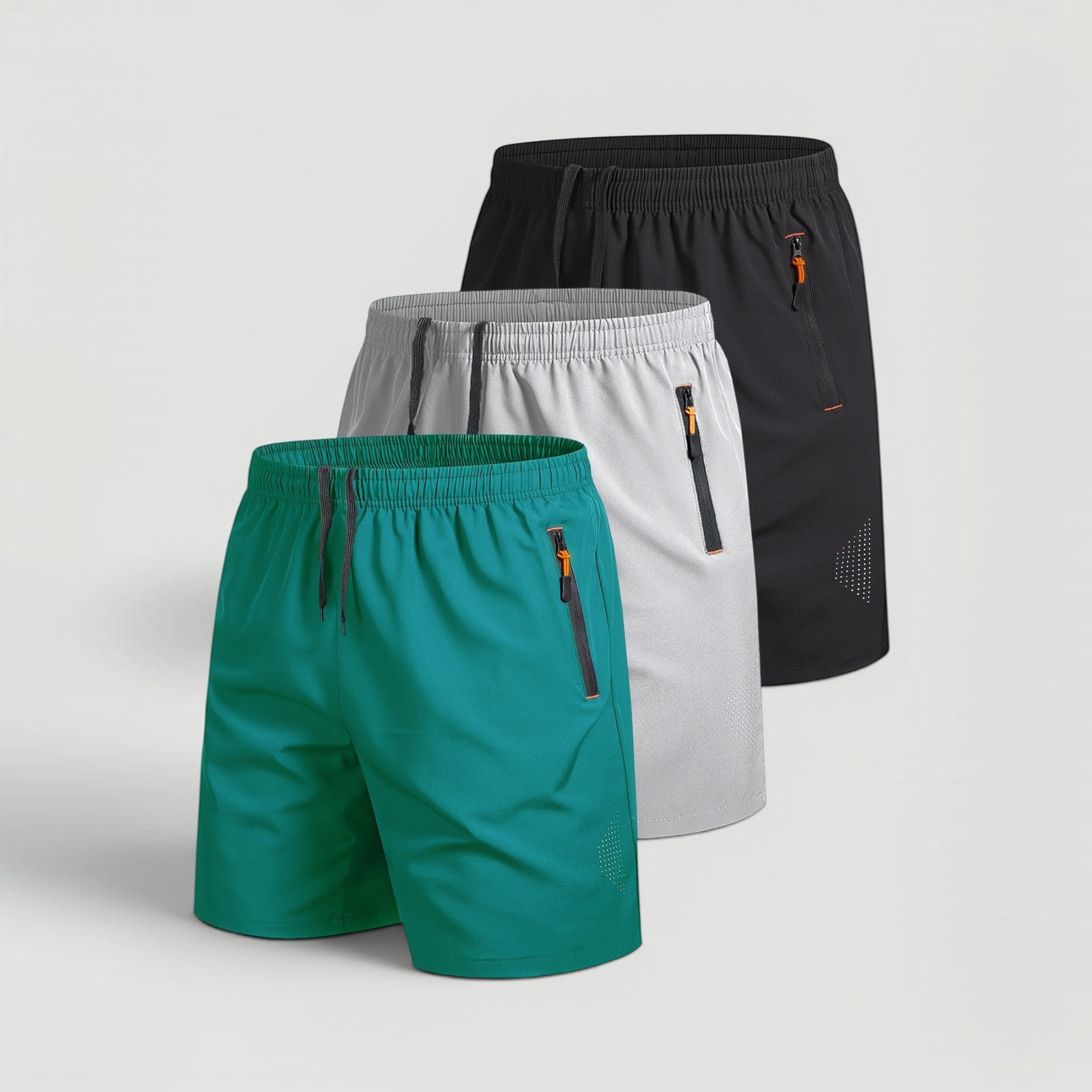 Ellmont London | Men’s Casual Outdoor Athletic Zip Pockets 3-Pack Shorts