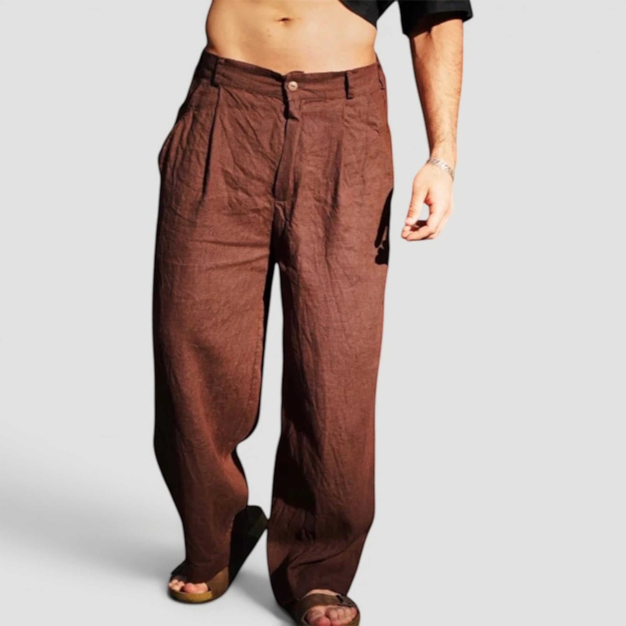 Ellmont London | Men’s Summer Pants Linen Blend Casual Comfort Fit