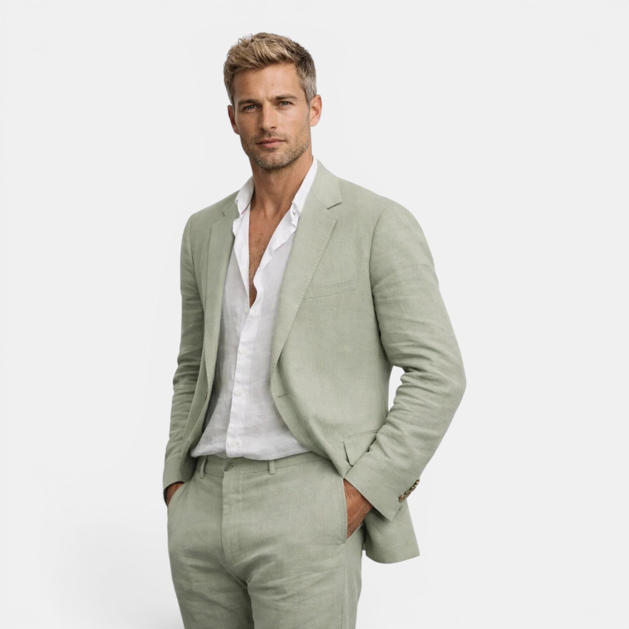 Ellmont London | Men's Tailored Linen Suit Blazer And Pants Set